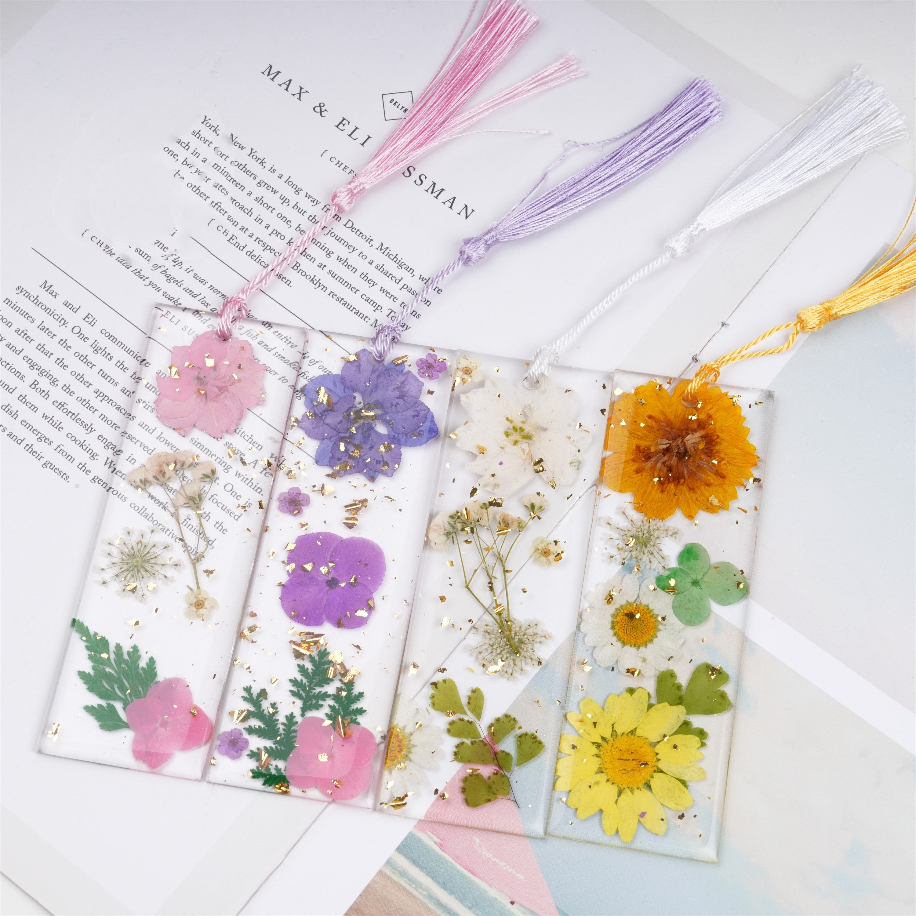 Daisy Resin Bookmark,Real Dried Flower,Handmade Pressed Flower Bookmark