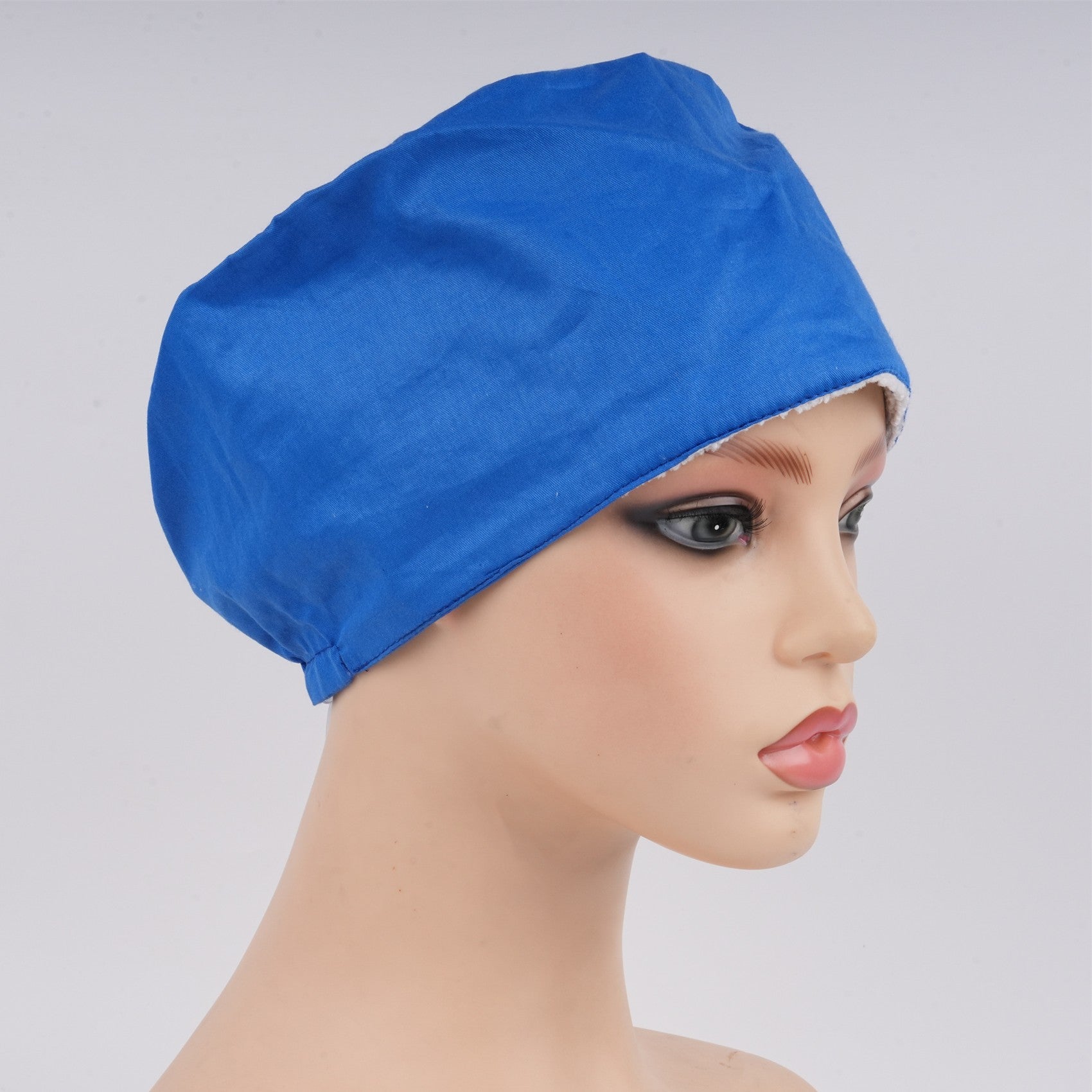 Blue Solid Cotton Surgical Scrub Cap - EURO STYLE
