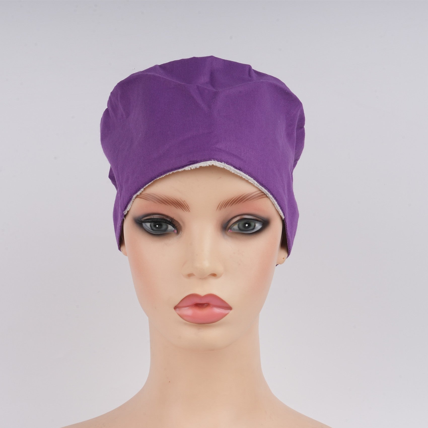 Deep Purple Cotton Surgical Scrub Cap - EURO STYLE
