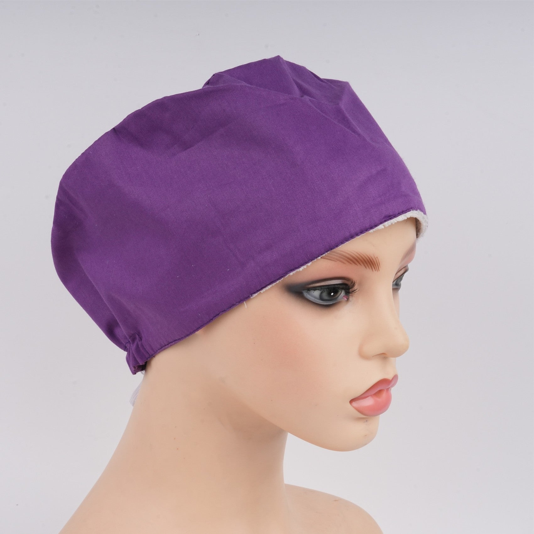 Deep Purple Cotton Surgical Scrub Cap - EURO STYLE