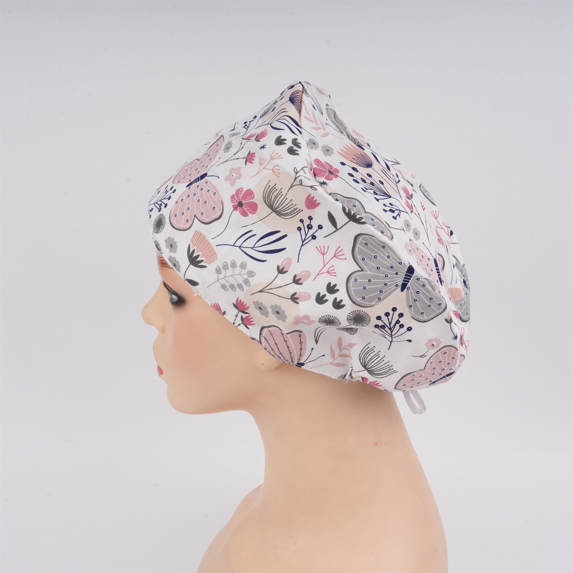 PInk Butterfly Euro Surgical Scub Cap