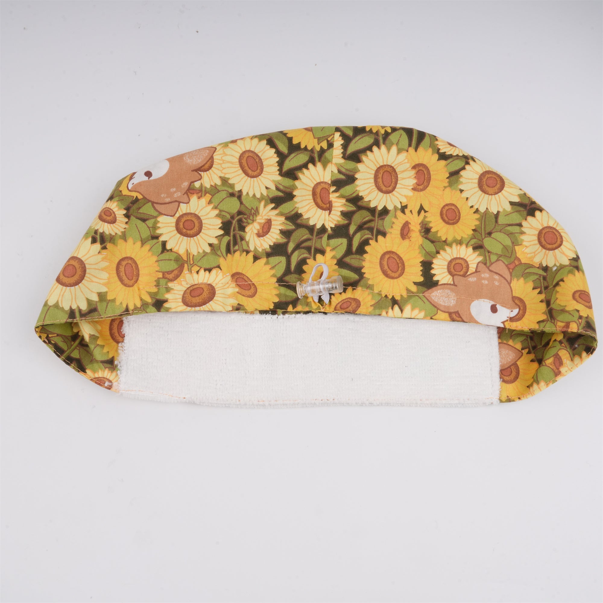 Yellow Floral and Dawn Print Euro Style Surgiccal Scrub Cap