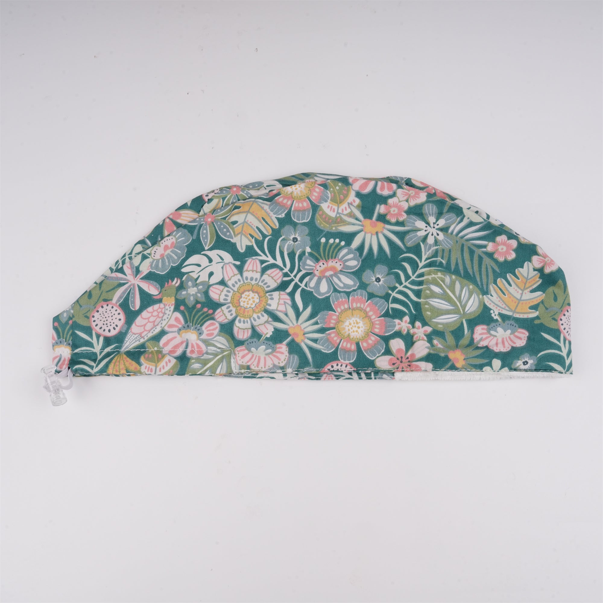 Green Leaves Euro Style Surgical Scrub Cap,Handmade Cotton OR Cap