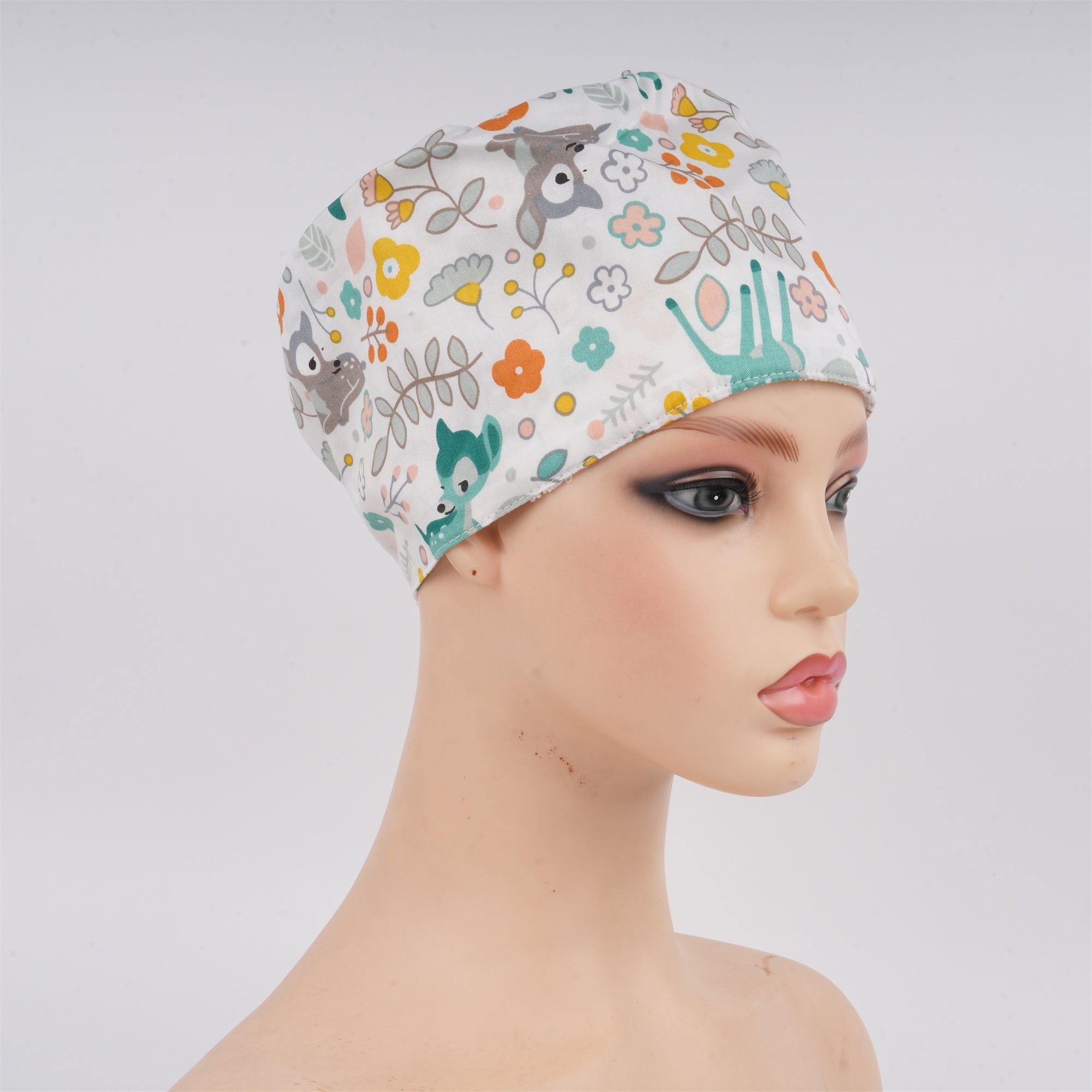 Cute Animal Print Euro Surgical Scrub Cap,Handmade Cotton OR Hat