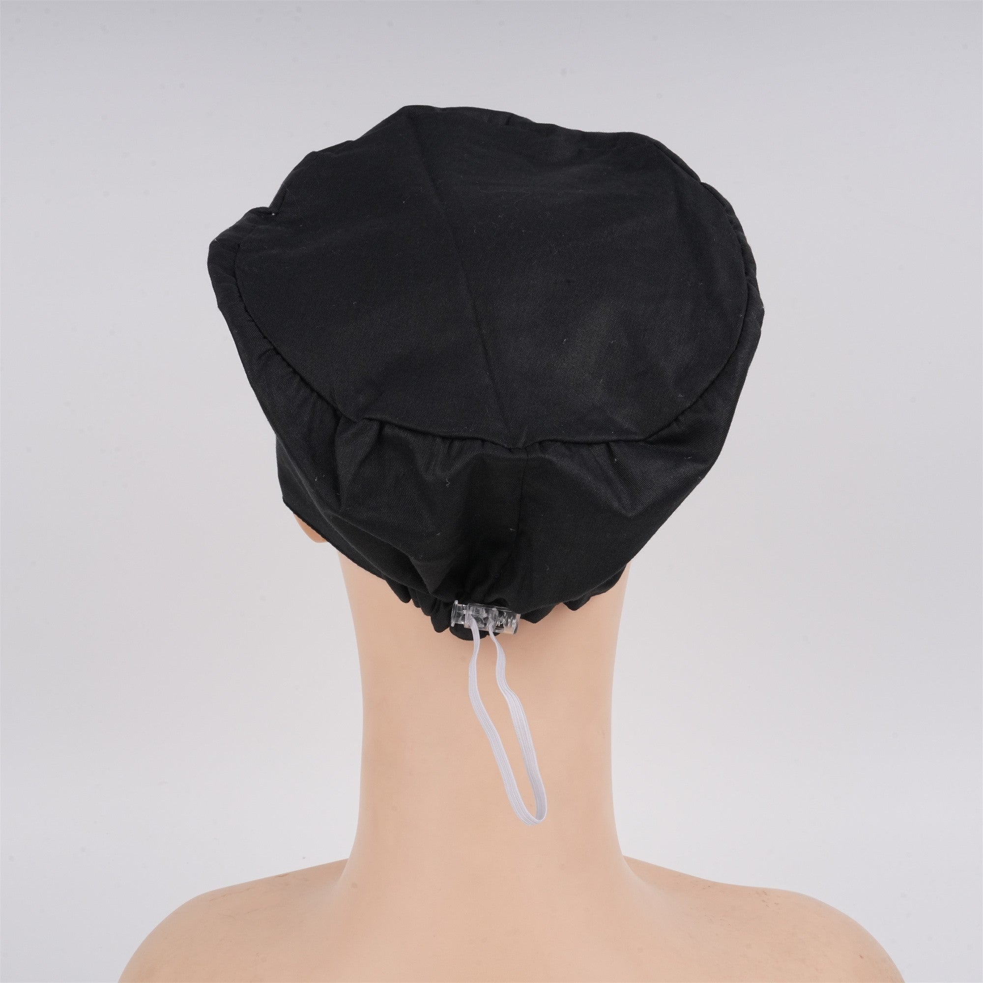 Black Solid Cotton Surgical Scrub Cap - EURO STYLE