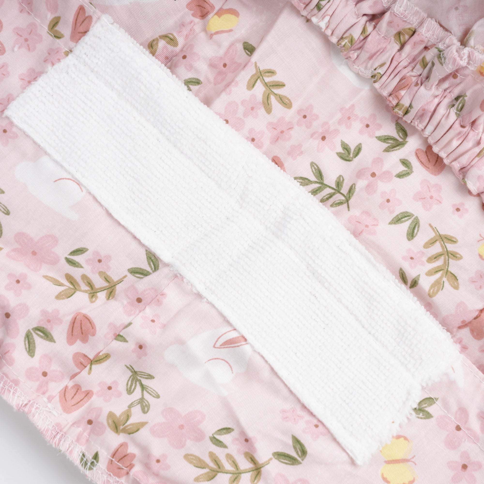 Pink Floral Bunny Cotton Ponytail Scrub Cap