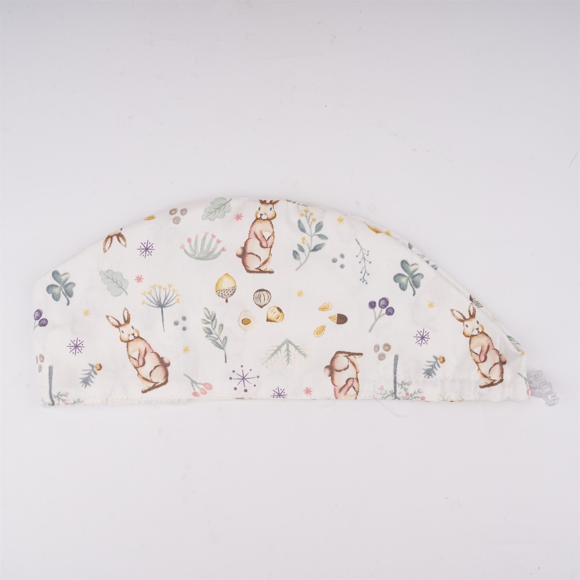 Cute Bunny Floral Euro Surgical Scrub Cap