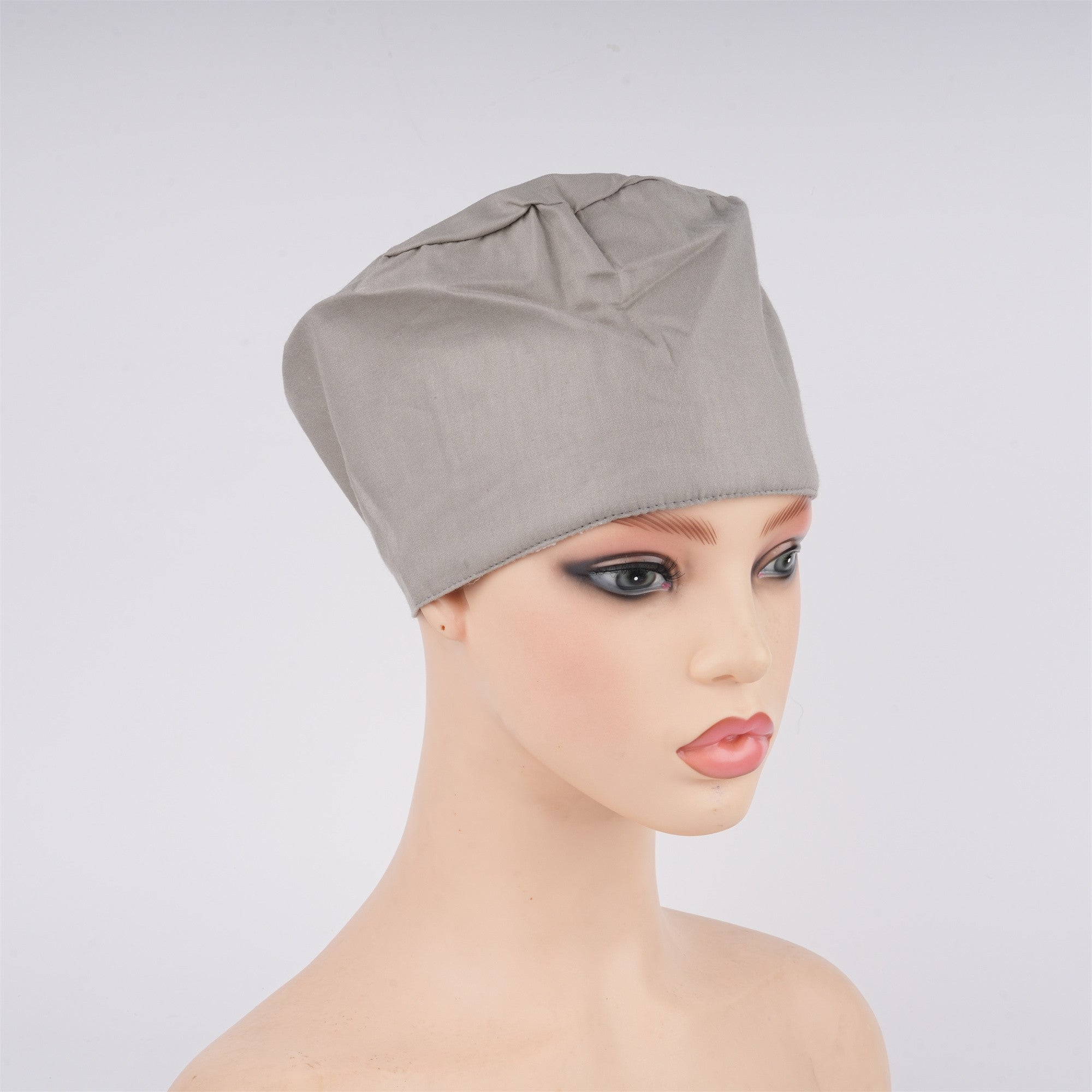 Grey Solid Cotton Surgical Scrub Cap - EURO STYLE