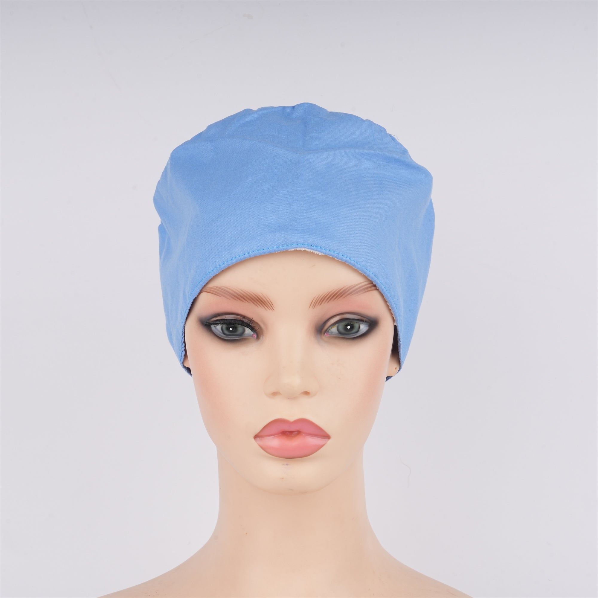 Light Blue Solid Cotton Scrub Cap - EURO STYLE