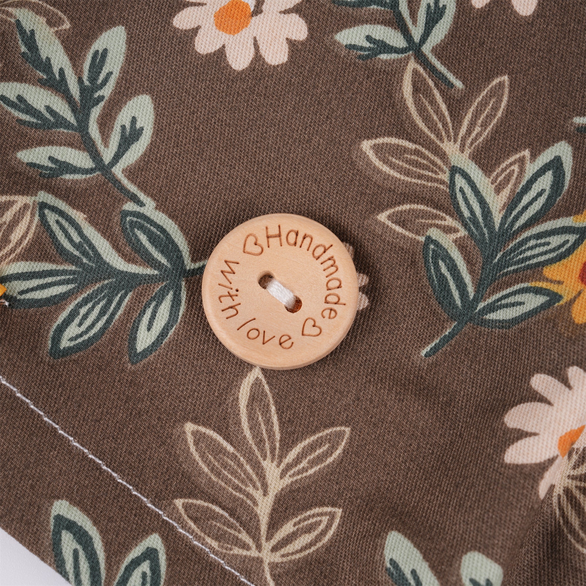 Brown Daisy Cotton Ponytail Scrub Cap