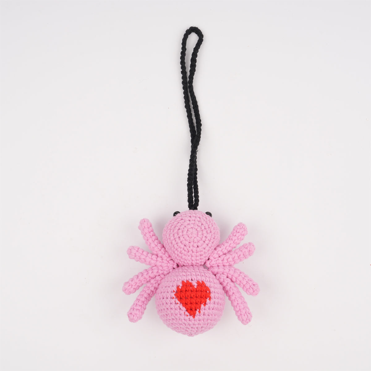 Pink Spider Car Mirror Hanging Valentine’s Day Crochet Ornament