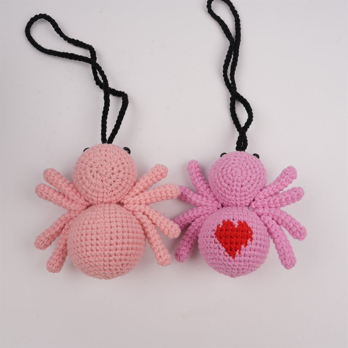 Pink Spider Car Mirror Hanging Valentine’s Day Crochet Ornament