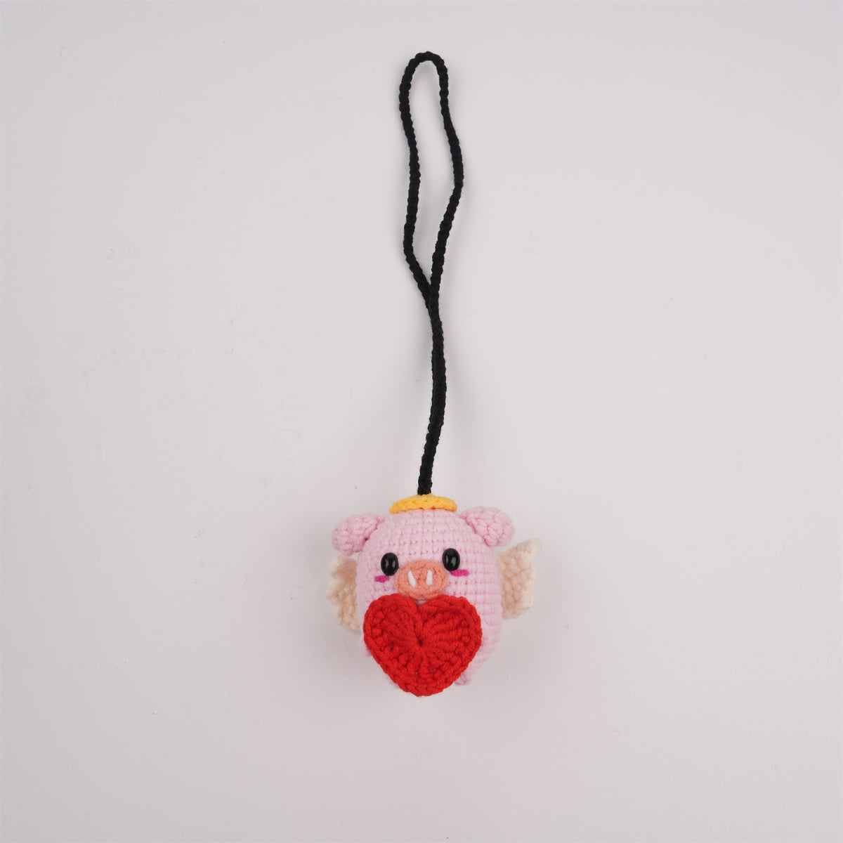 Cupid Piggy Crochet Ornament,Car Decor