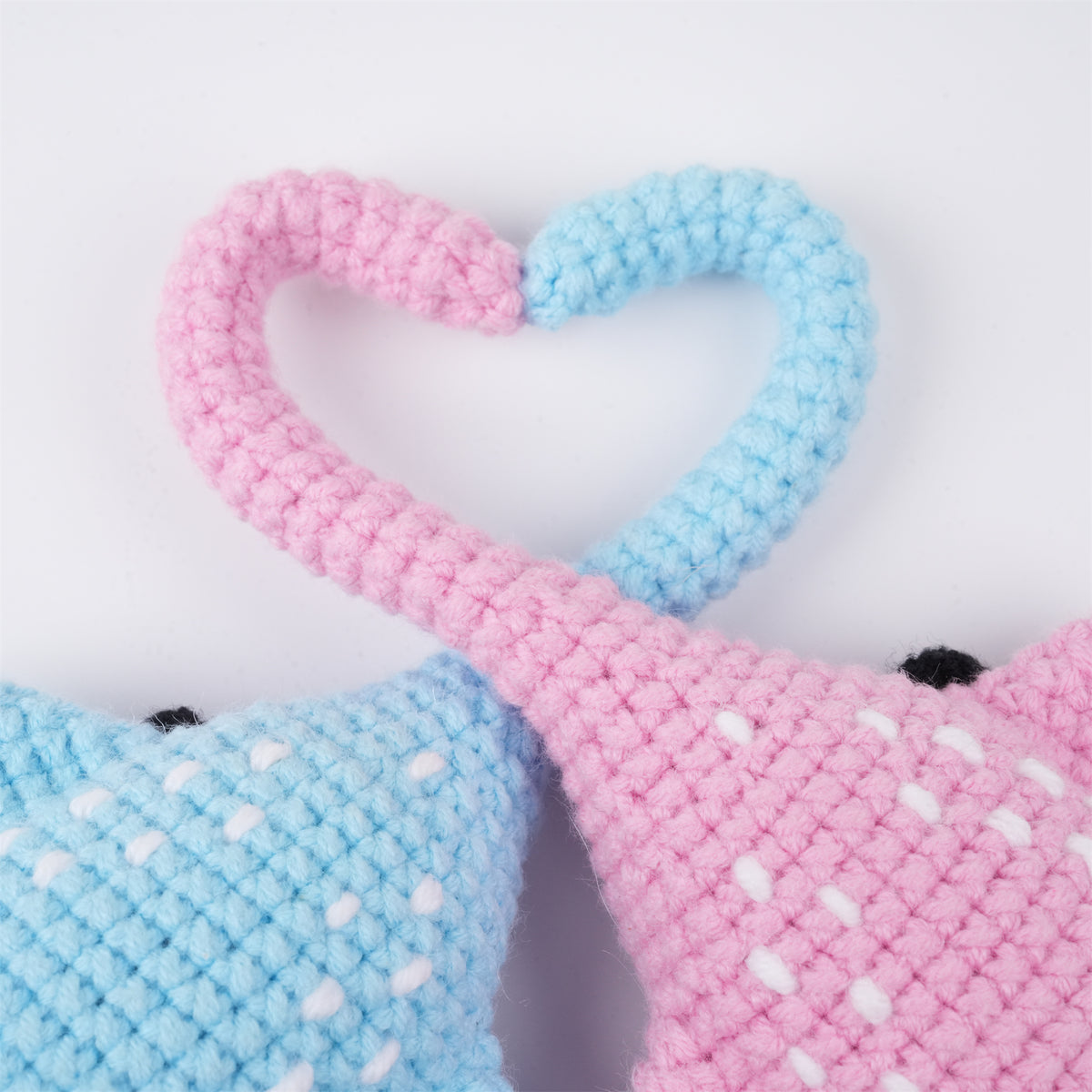 Pink Blue Heart Stingray Crochet Ornament,Couples GIft