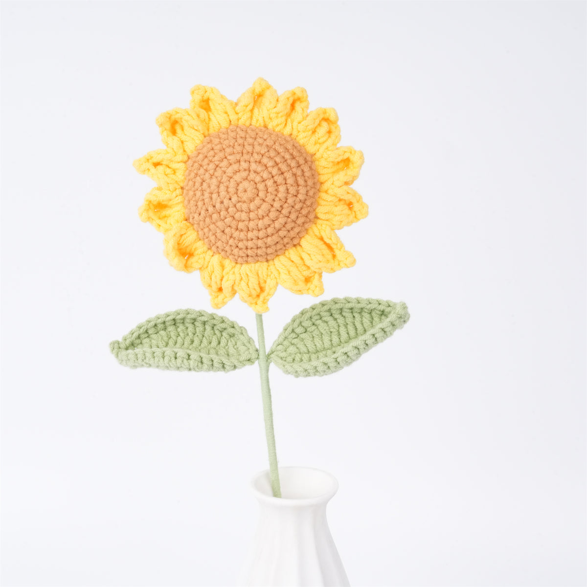 Handmade Crochet Small Sunflower,Cute Rainbow Pig/Smileflower Stem