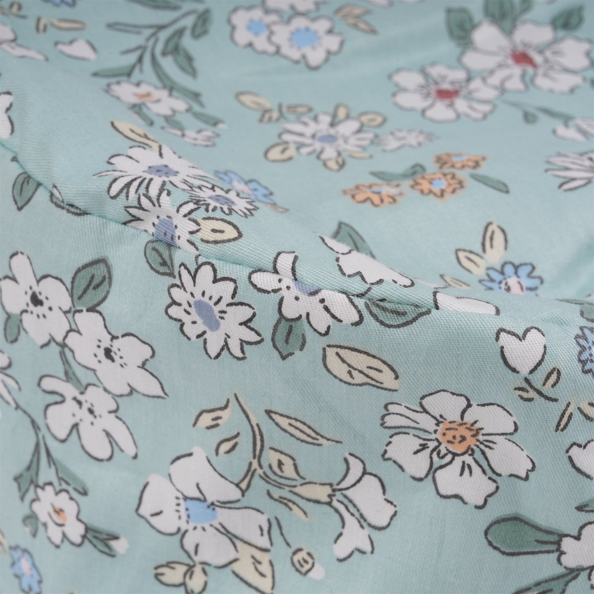 Mint Green Floral Surgical Scrub Cap, Tieback Style Cotton OR hat