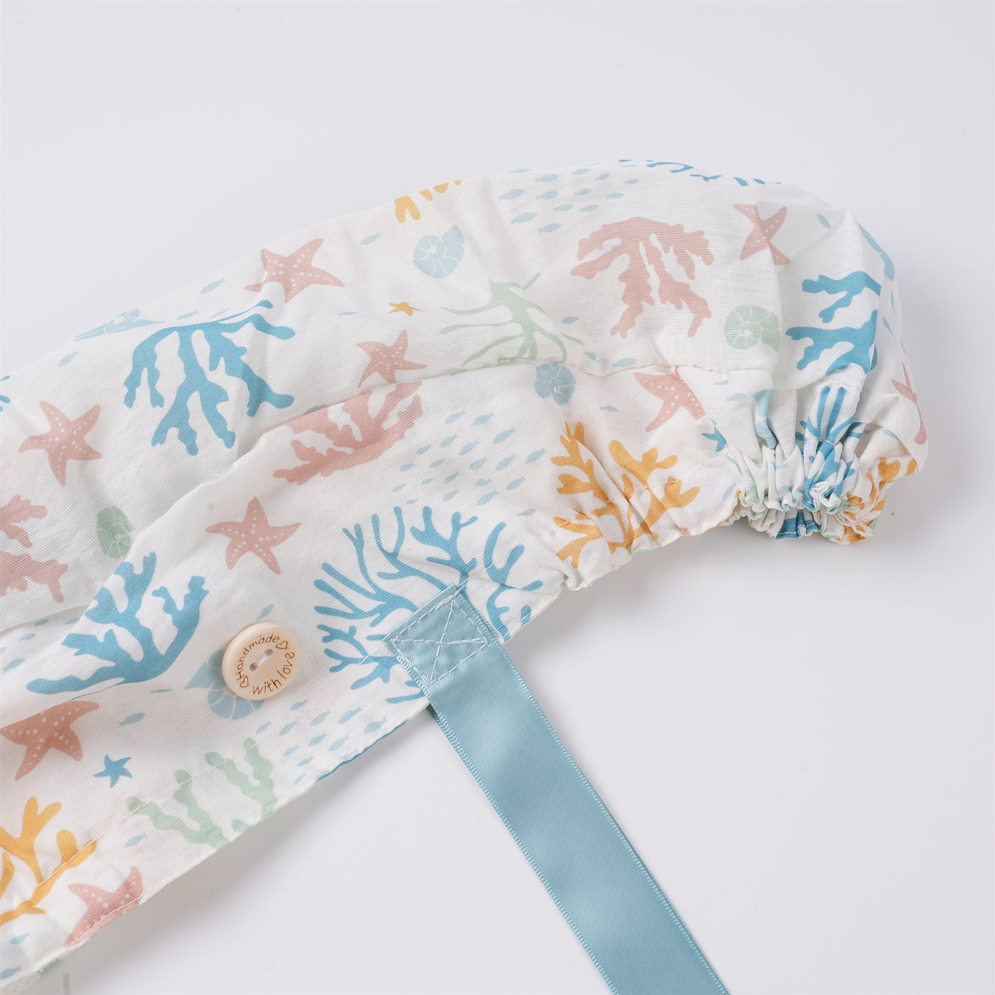 Ocean Coral Ponytail Scrub Cap