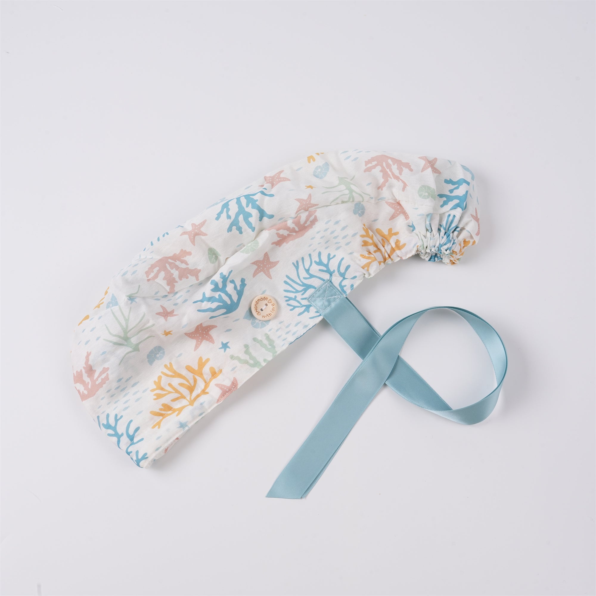 Ocean Coral Ponytail Scrub Cap