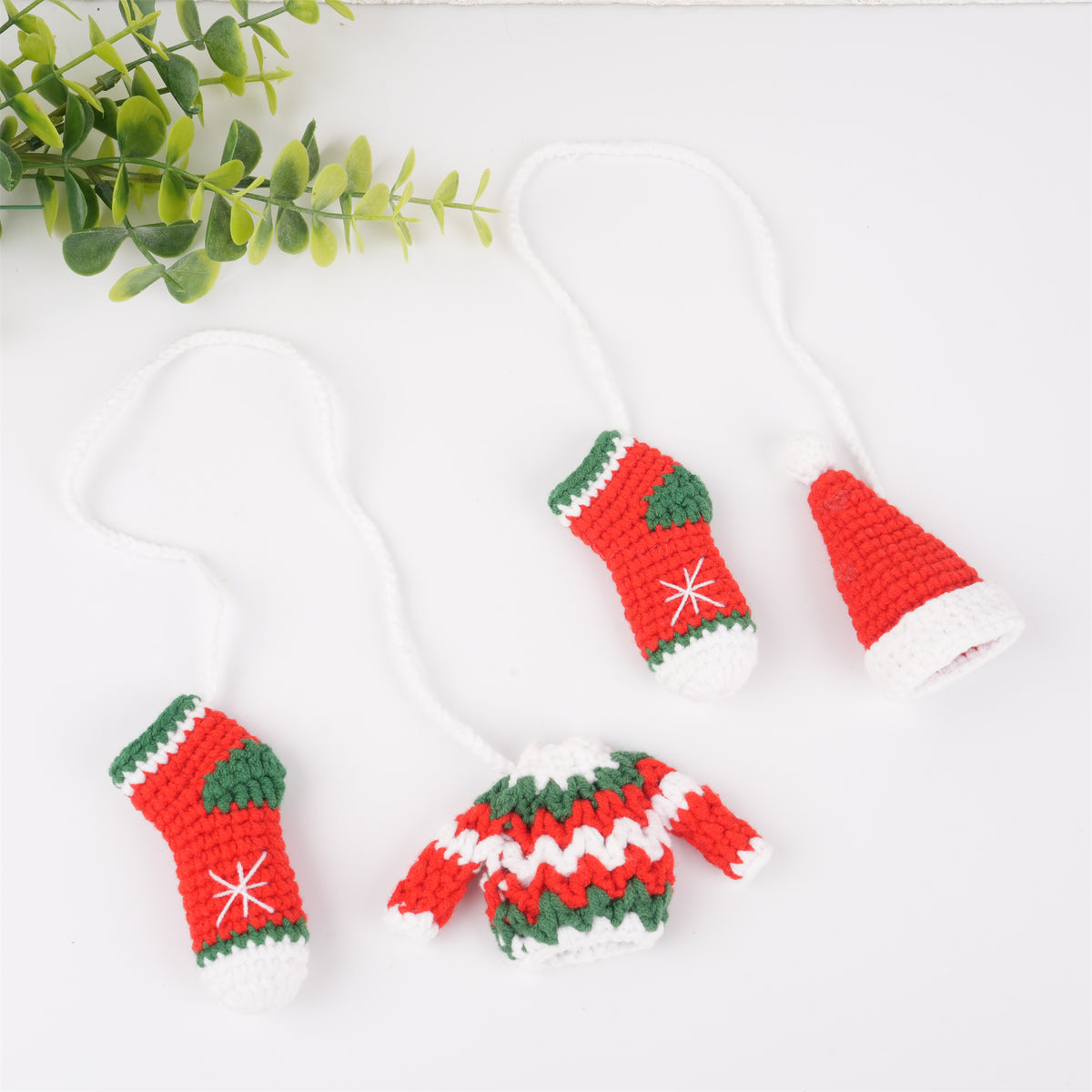 Crochet Christmas Ornaments,Red Mini Car Hanging