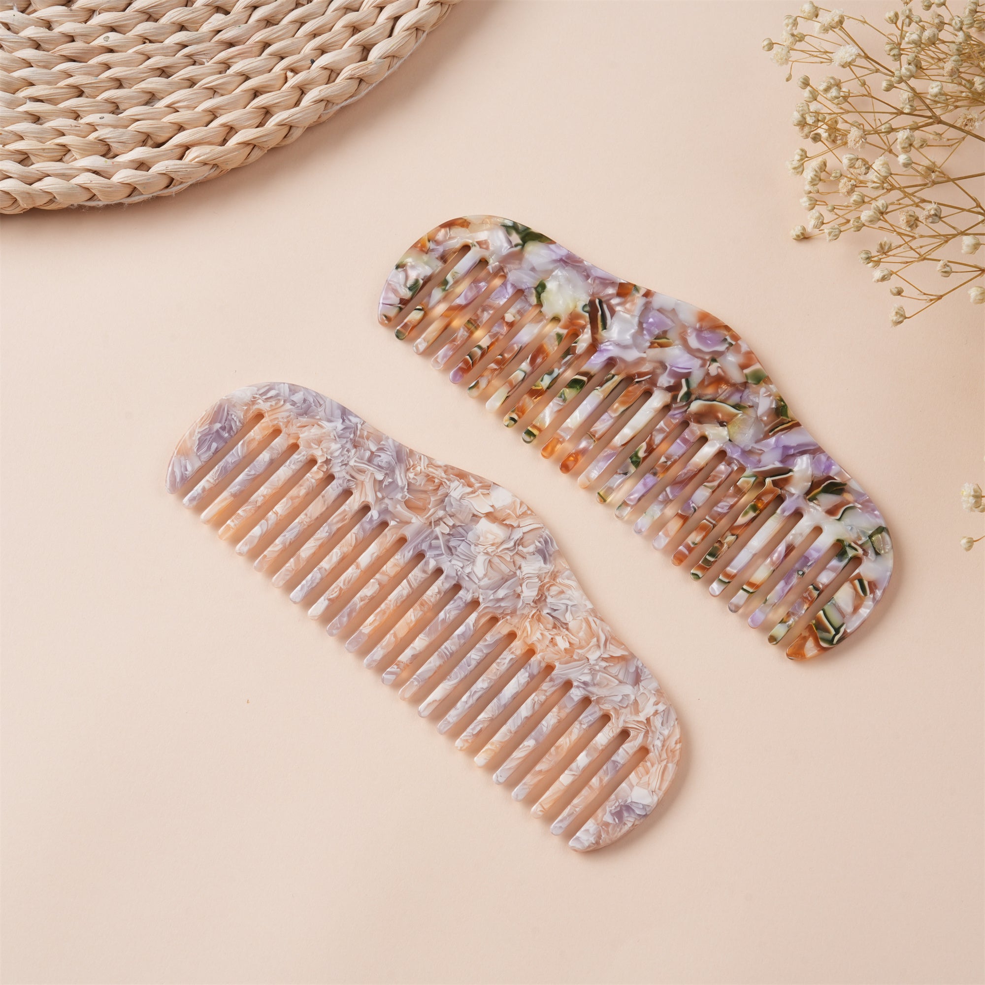Acetate Hair Comb for Adults & Kids, Marble Tortoise Bridal Bridesmaid Gift