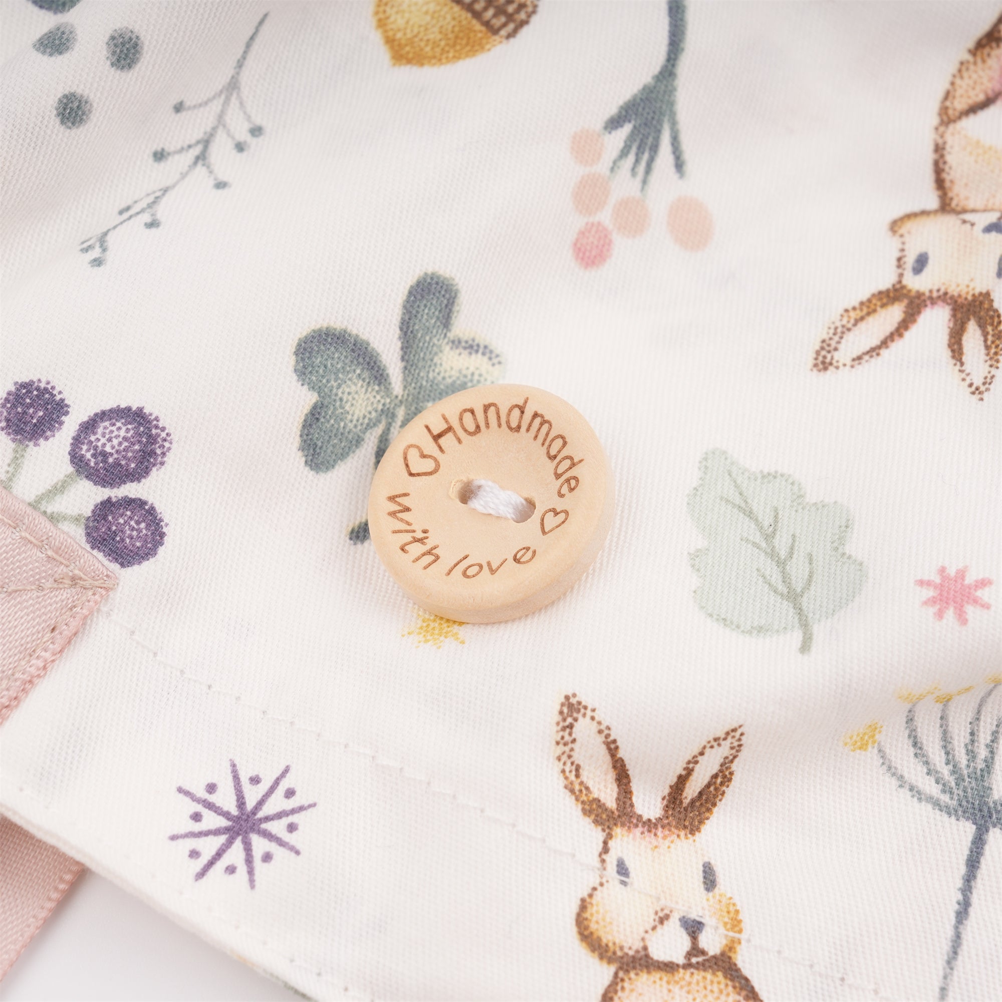 Bunny Flowers Ponytail Scrub Cap for long hair