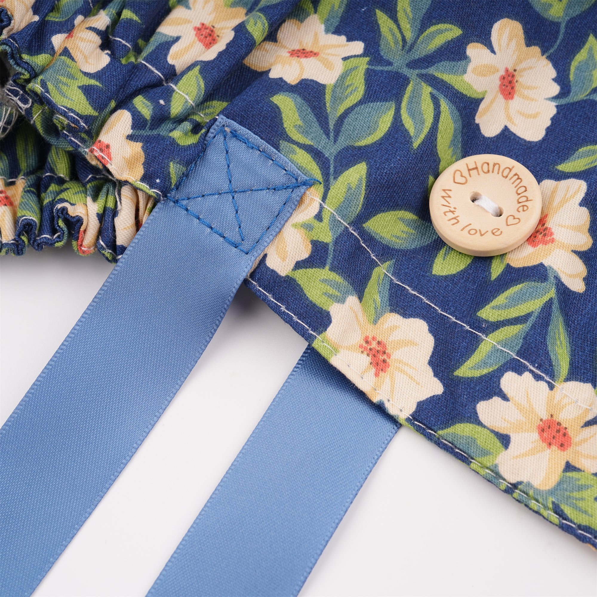 Fall Yellow Floral Cotton Ponytail Scrub Cap