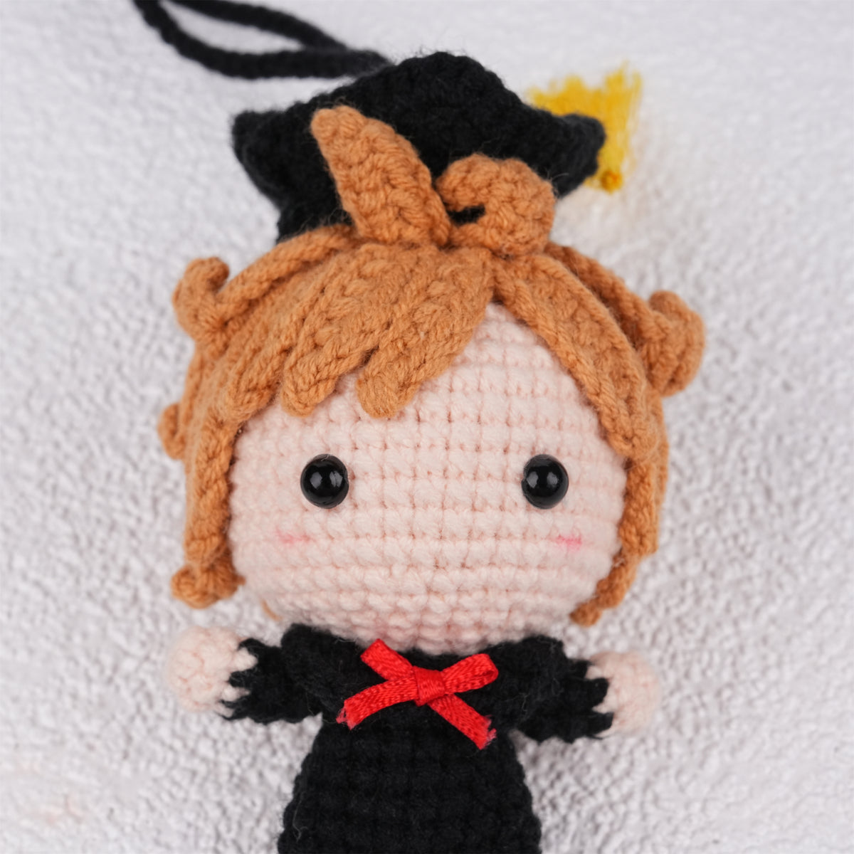 Handmade Crochet Graduation Doll Pendant