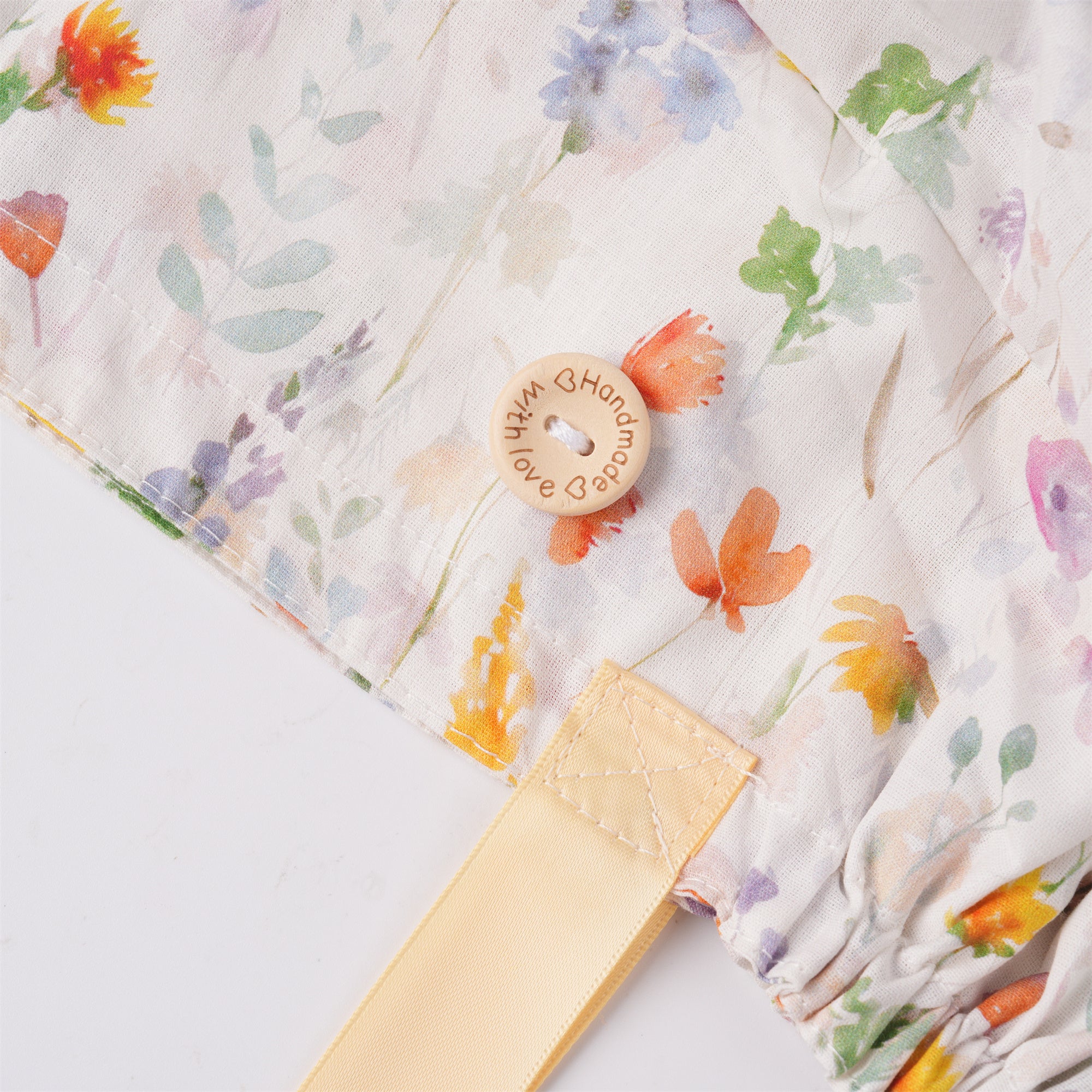 Watercolor Flowers Cotton Ponytail Scrub Cap