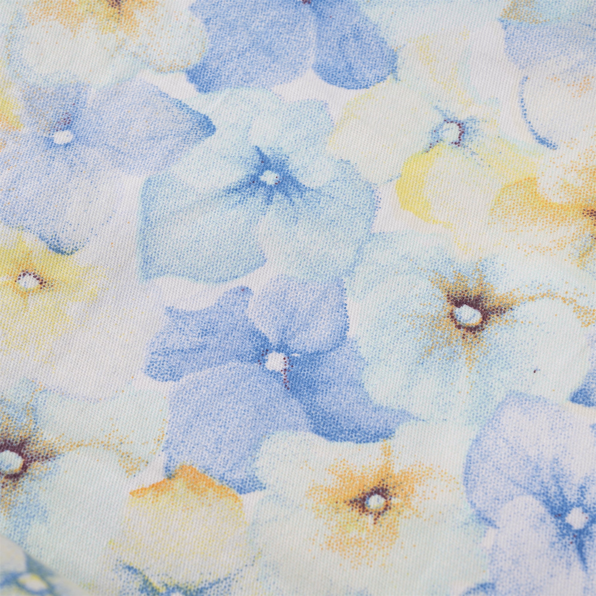 Blue Yellow Pastel Flower Cotton Ponytail Scrub Cap