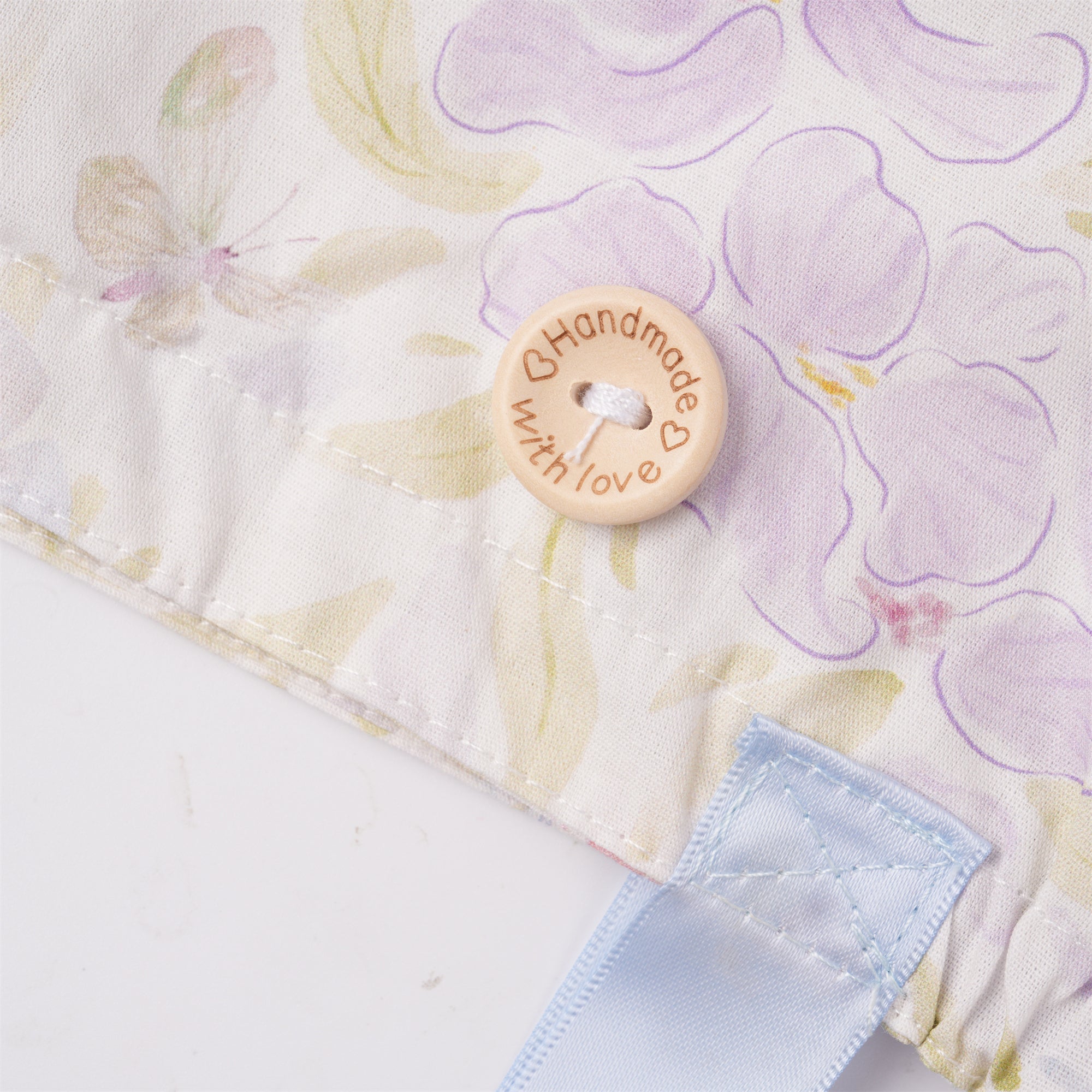 Purple Floral Butterfly Cotton Ponytail Scrub Cap