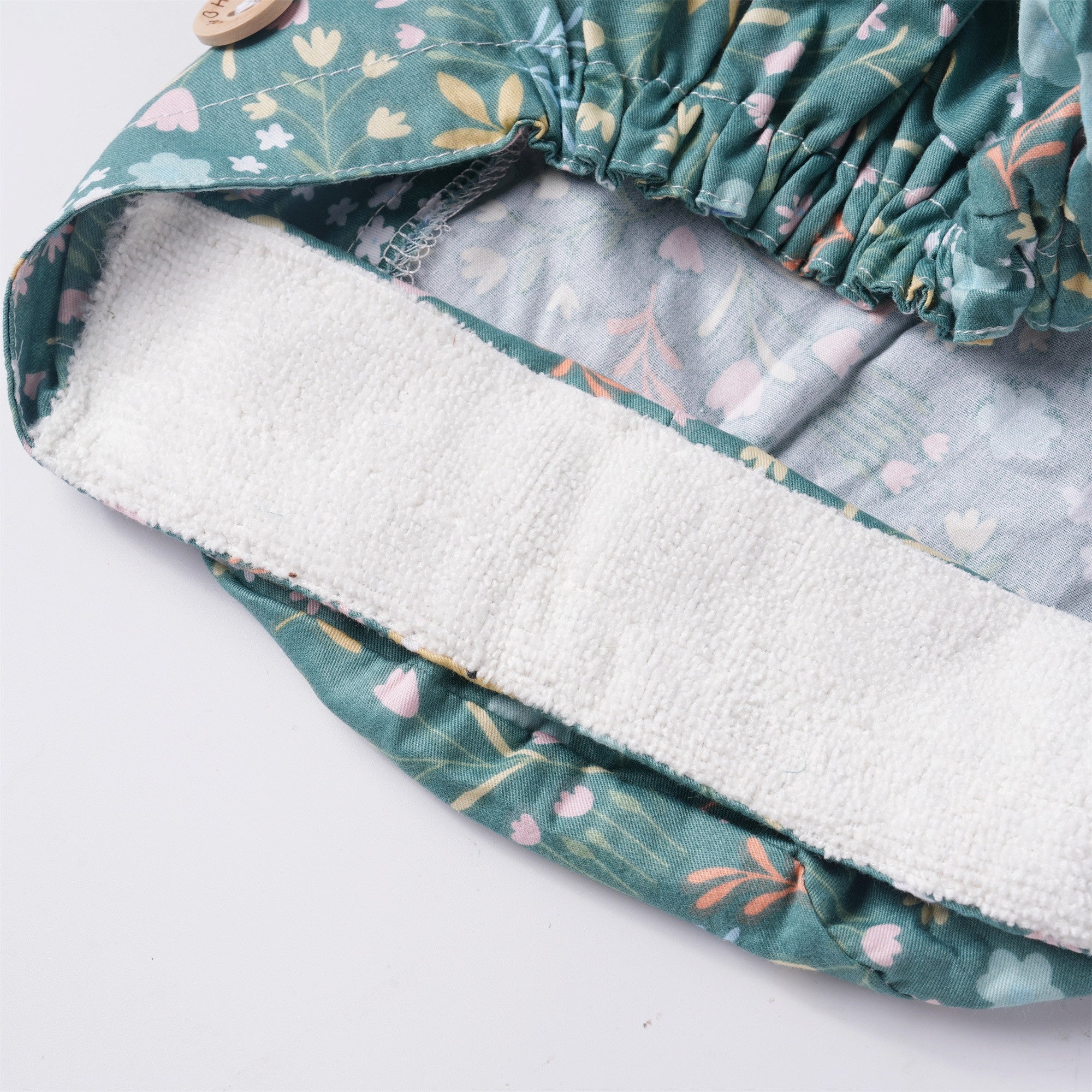 Green Animal Print Cotton Ponytail Scrub Cap