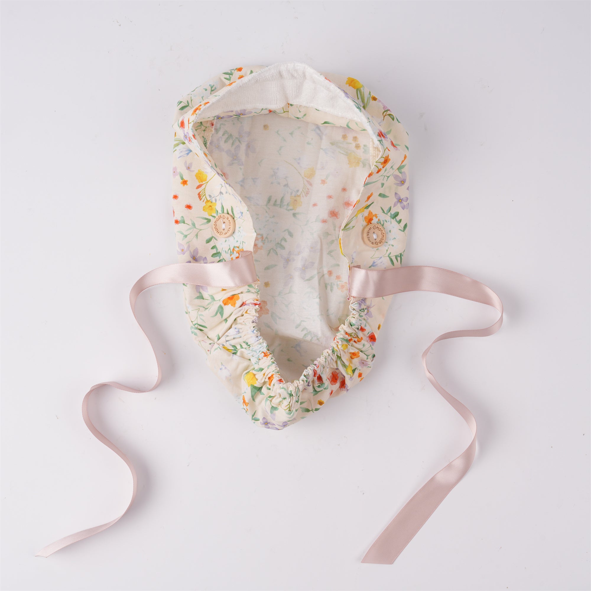 Colorful Flowers Cotton Ponytail Scrub Cap