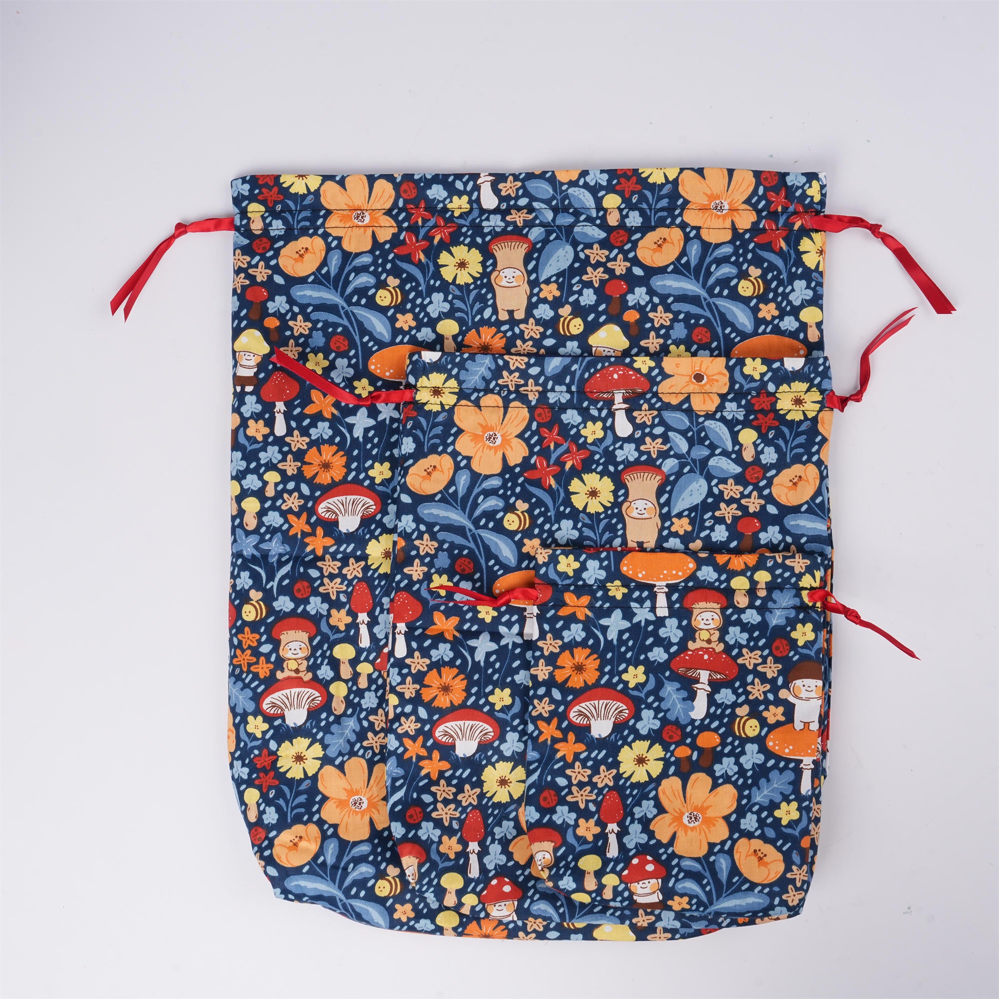 Mushroom & Orange Flowers Gift Bag,Cute Bee Plants - Eco friendly,Christmas Gift