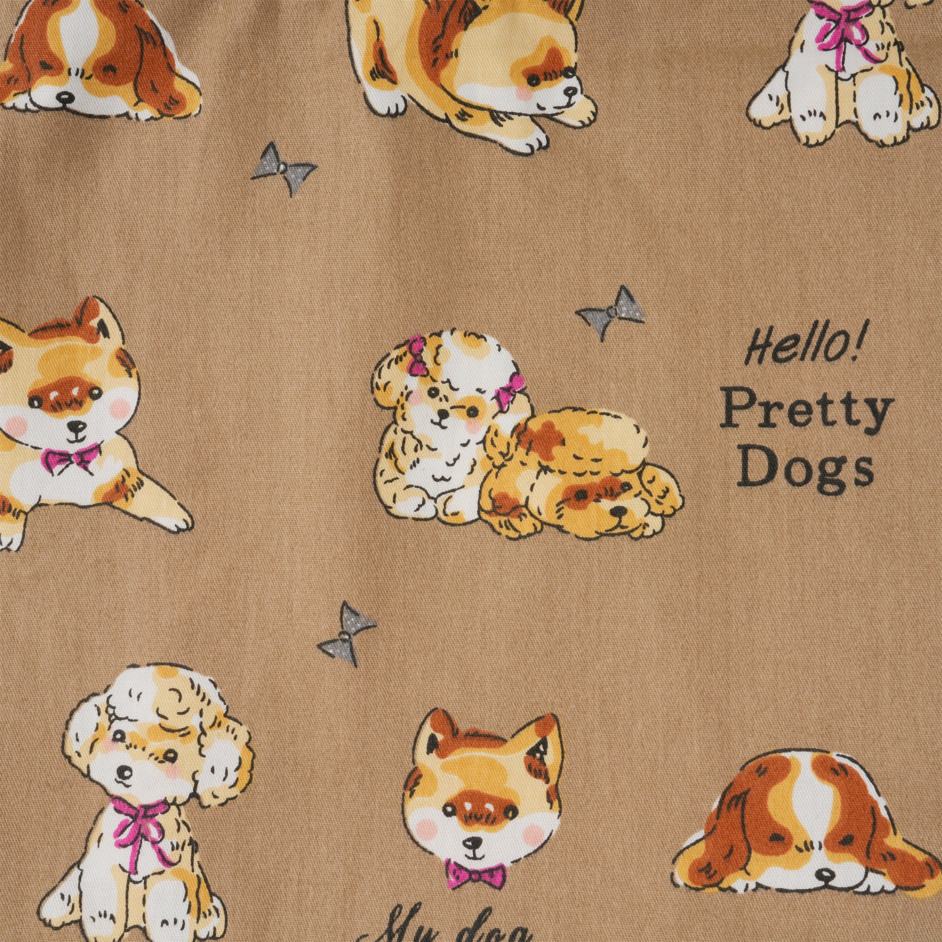 Pumpkin/Dog Print Japanese Knot Bag,Small Carry Bag