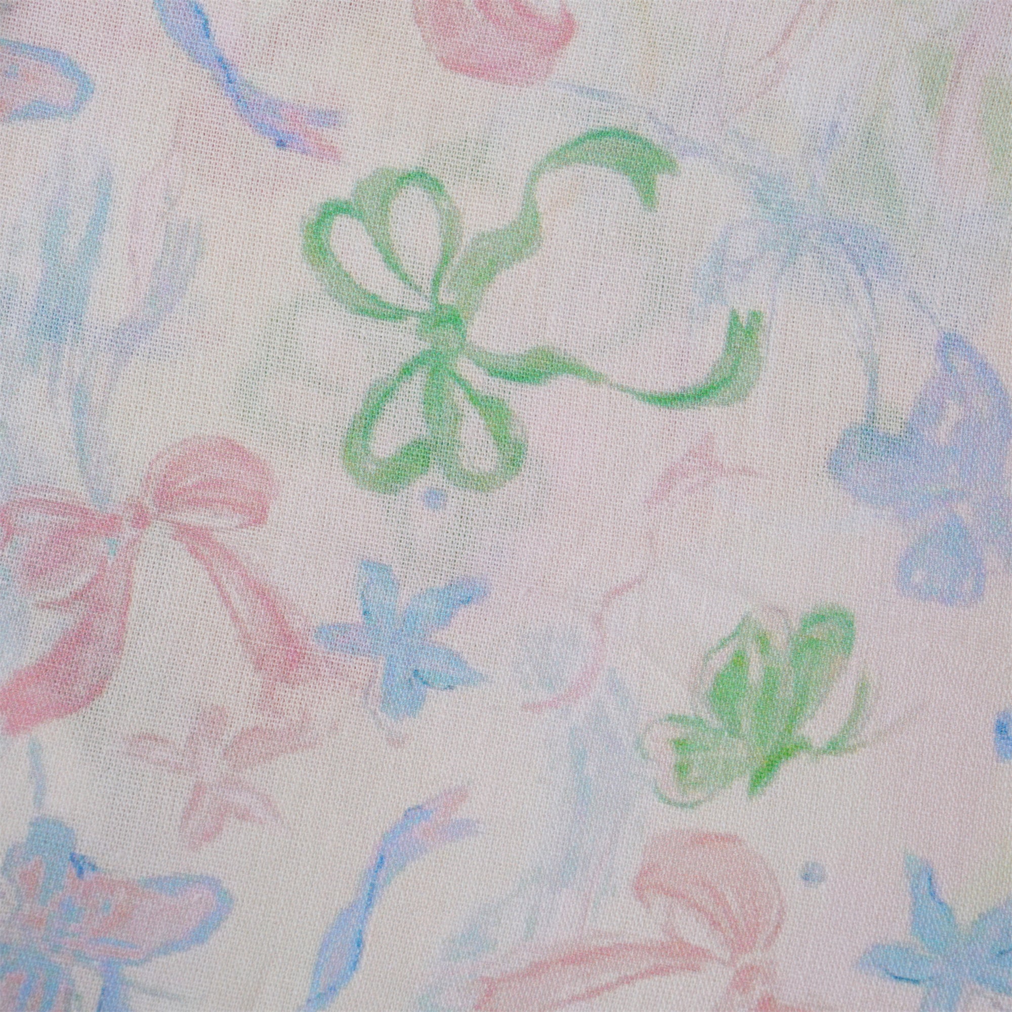 Pink Watercolor Bow Cotton Ponytail Scrub Cap