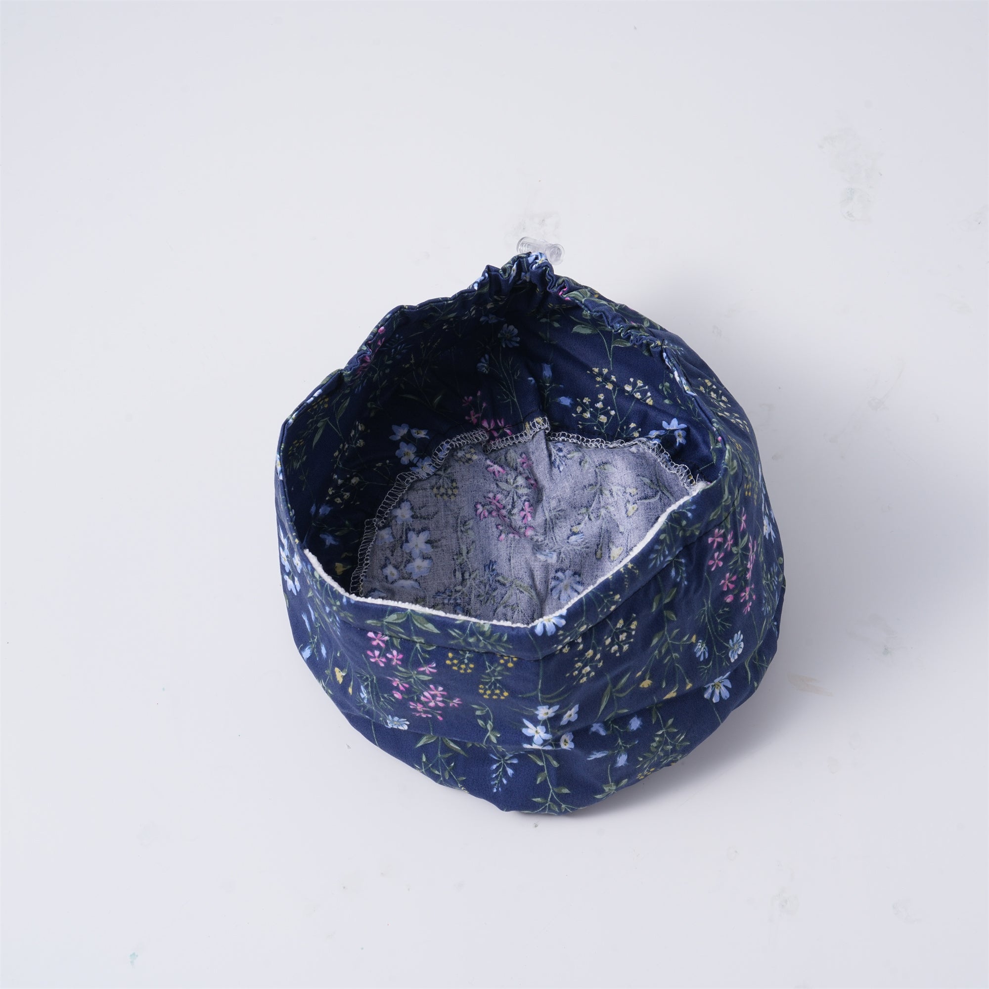 Blue Pink Floral Surgical Scrub Cap - Tieback Style