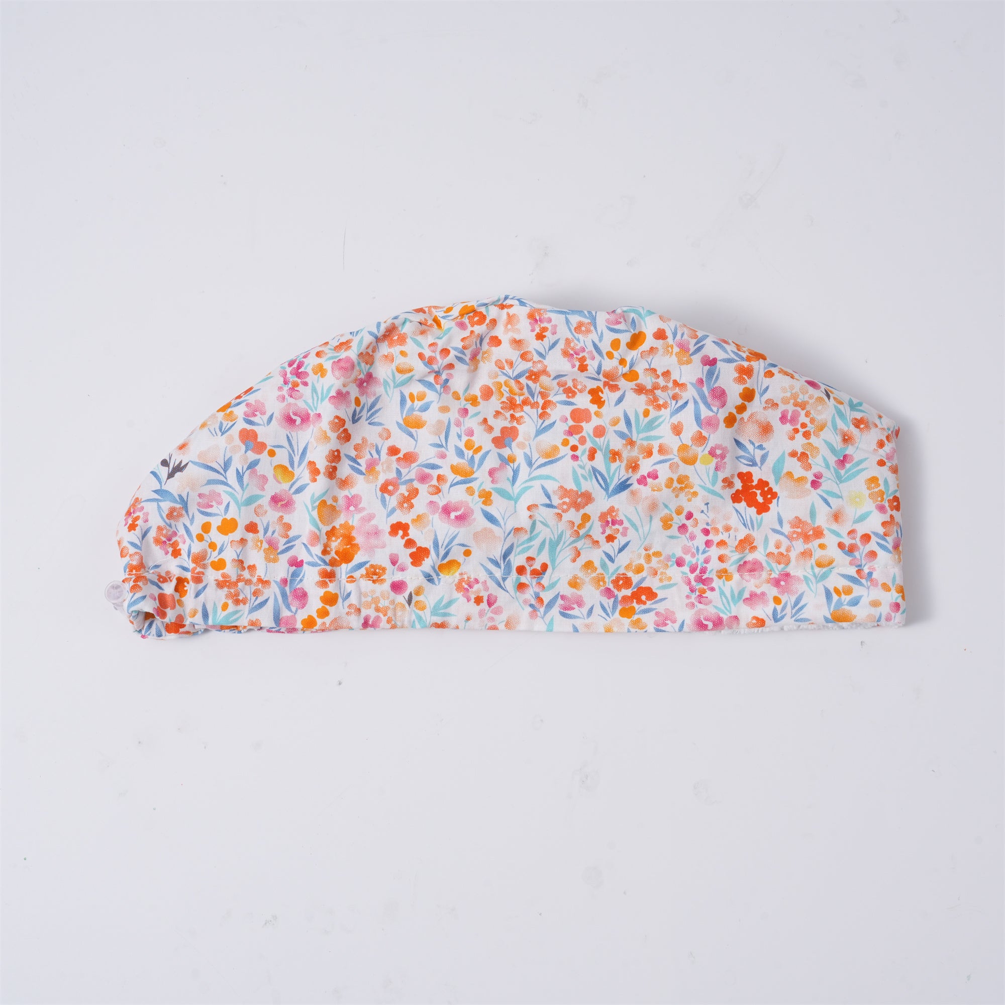 Pink Floral Cotton Surgical Scrub Cap -Tieback Style