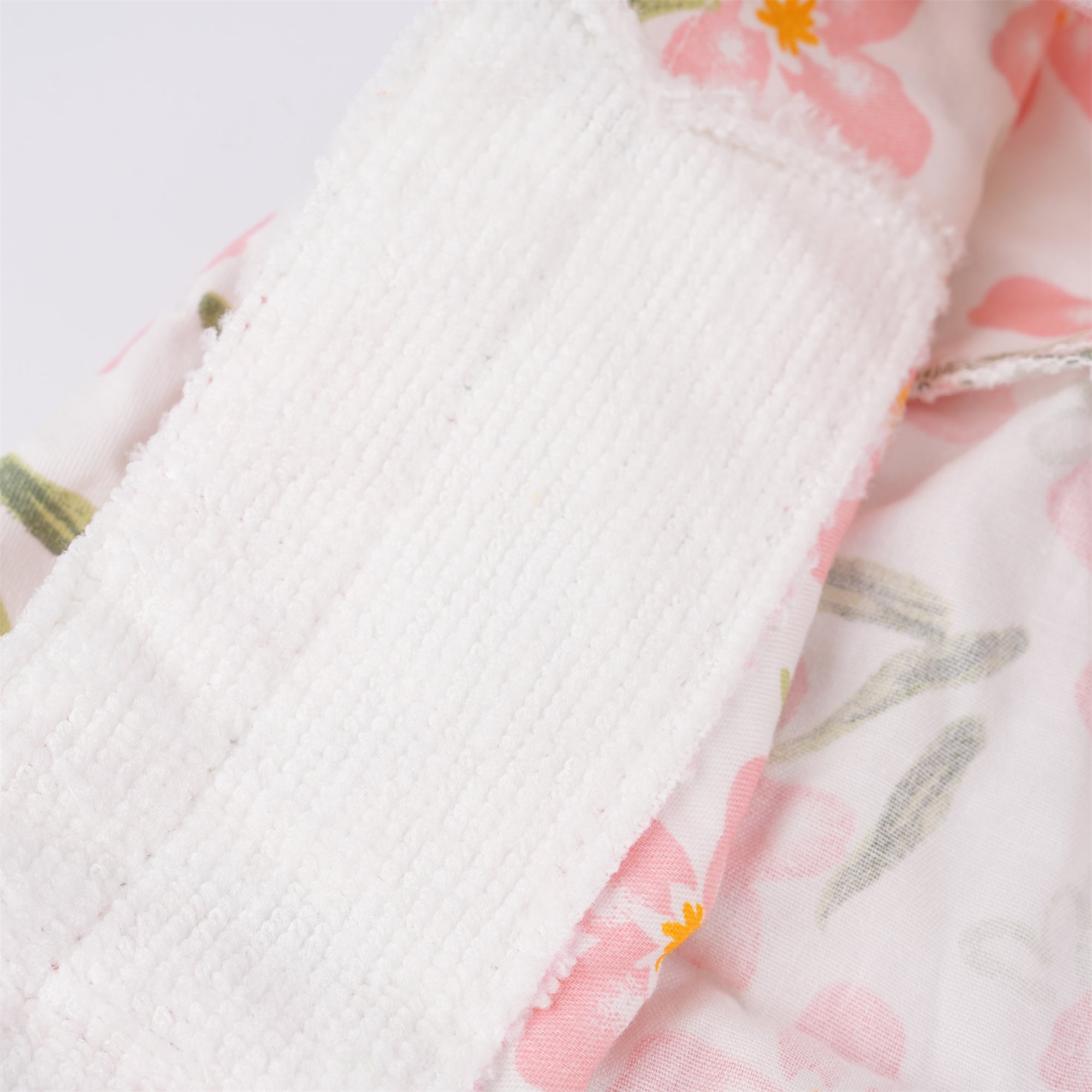 Pink Floral Cotton Ponytail Scrub Cap