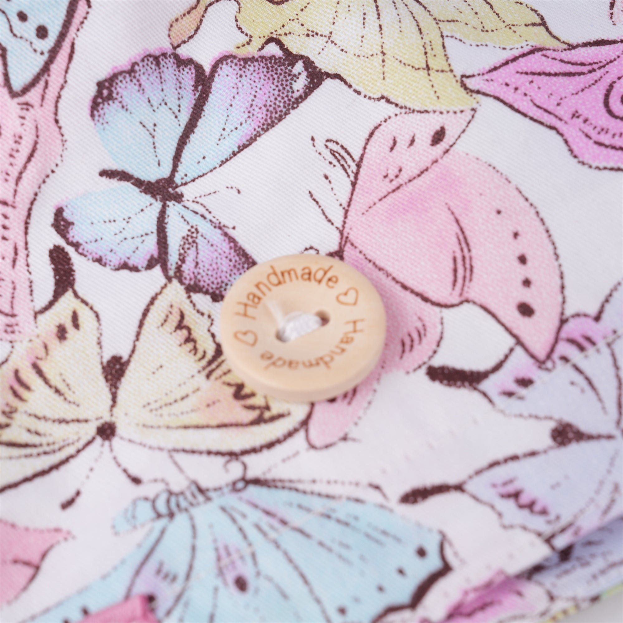 Pink Butterfly Cotton Ponytail Scrub Cap