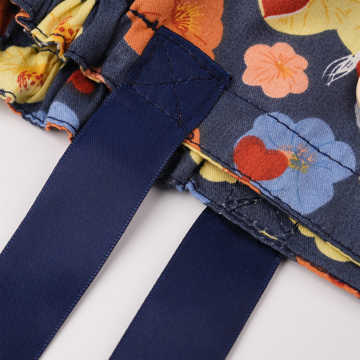 Autumn Flower Cotton Ponytail Scrub Cap