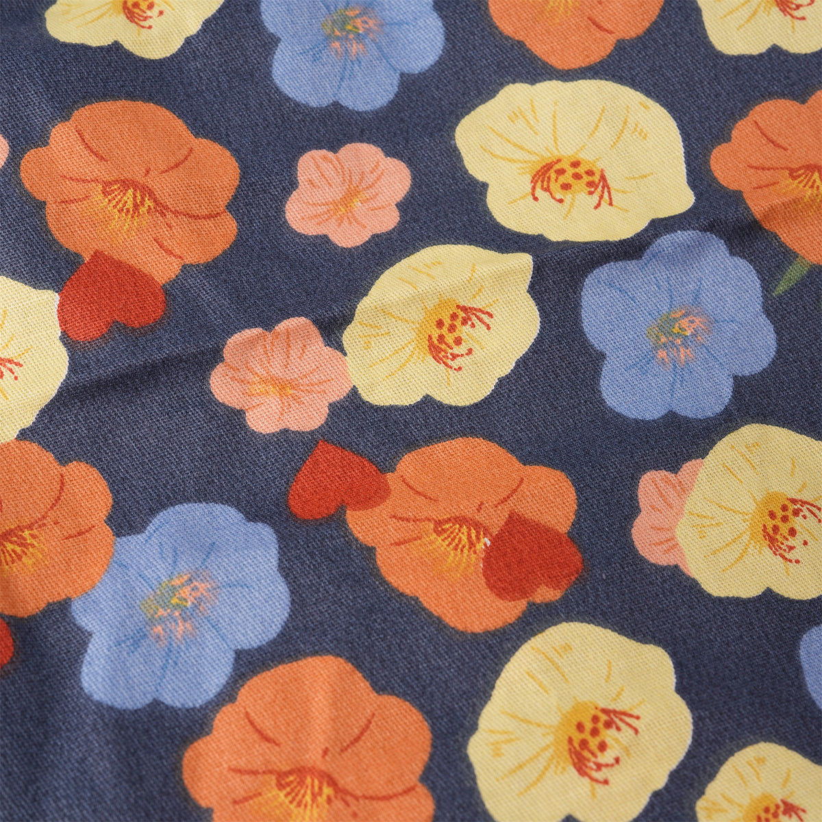 Autumn Flower Cotton Ponytail Scrub Cap