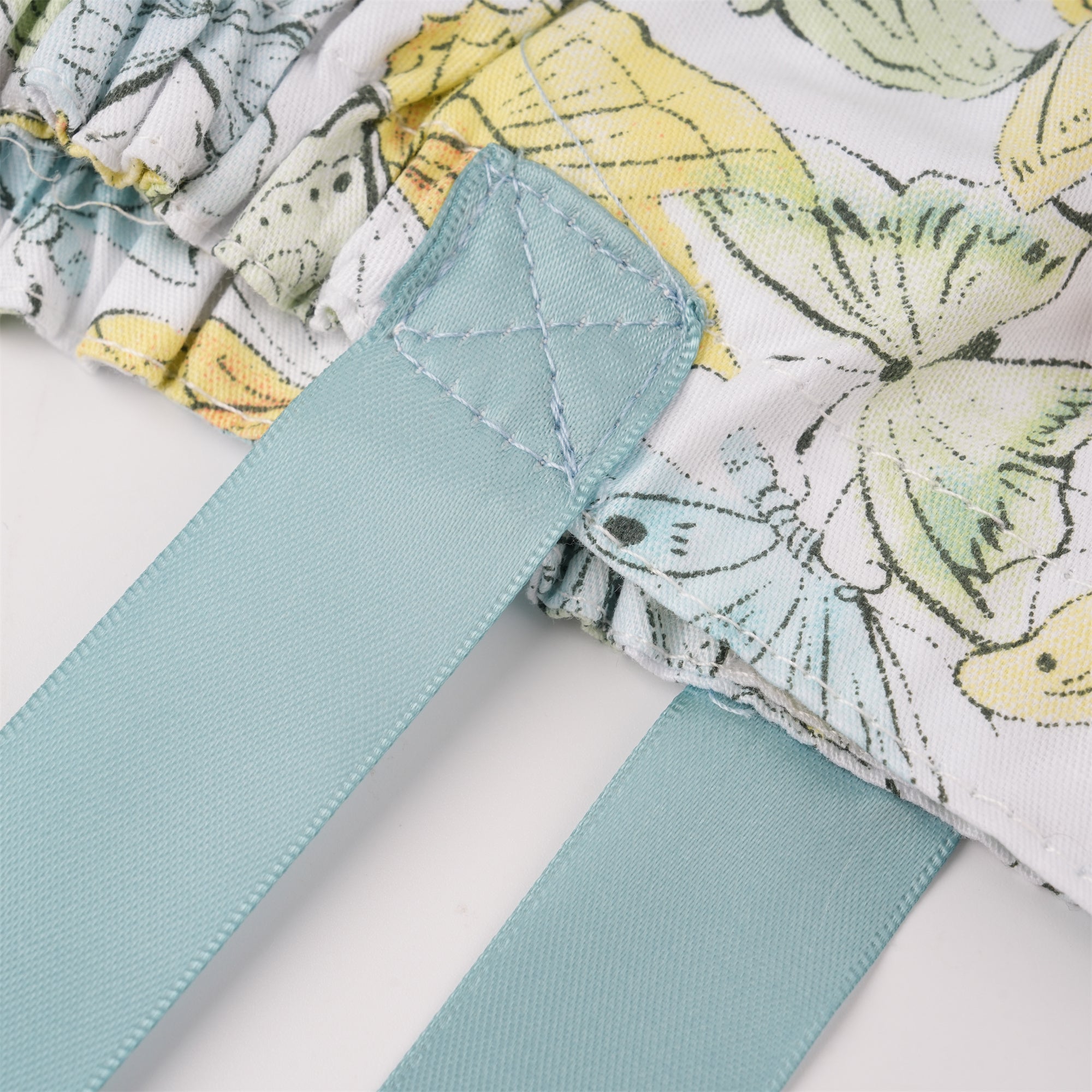 Teal Butterfly Cotton Ponytail Scrub Cap