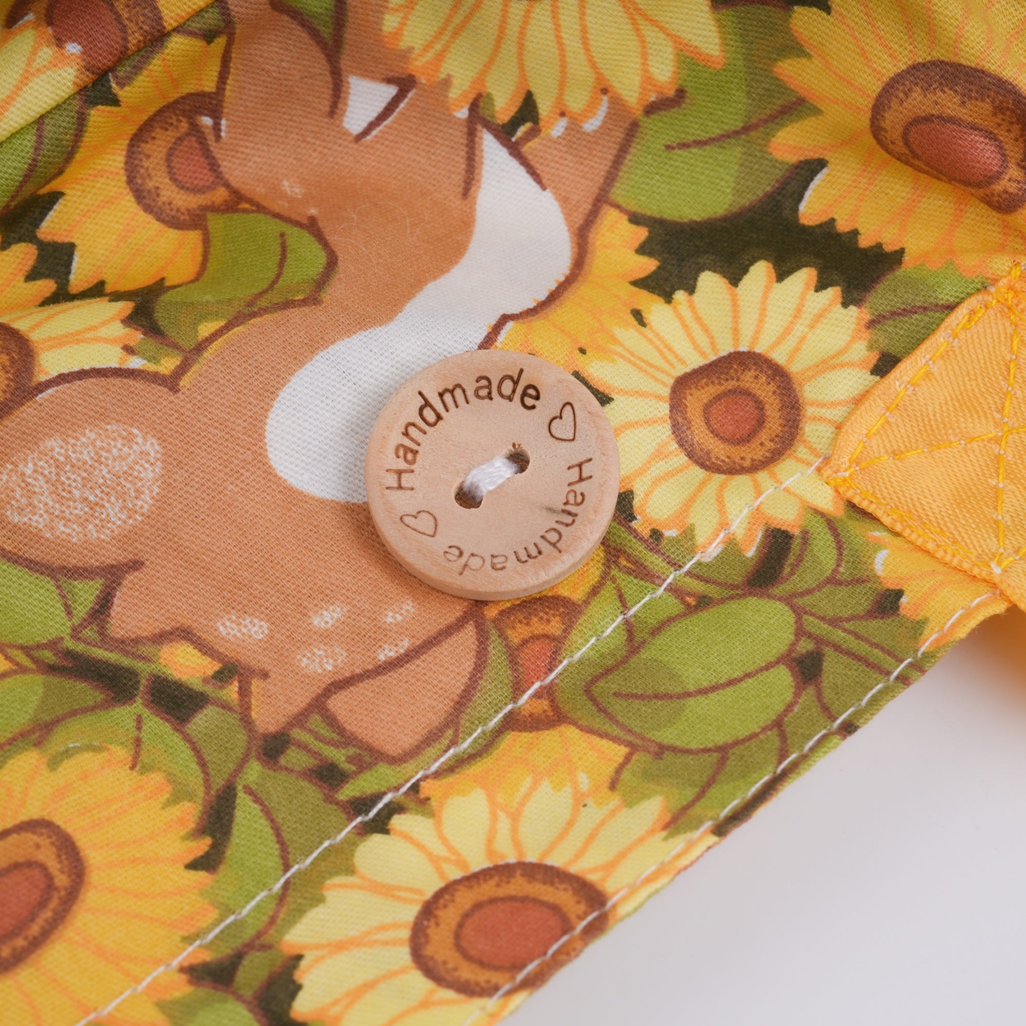 Yellow Sunflower Cotton Ponytail Scrub Cap