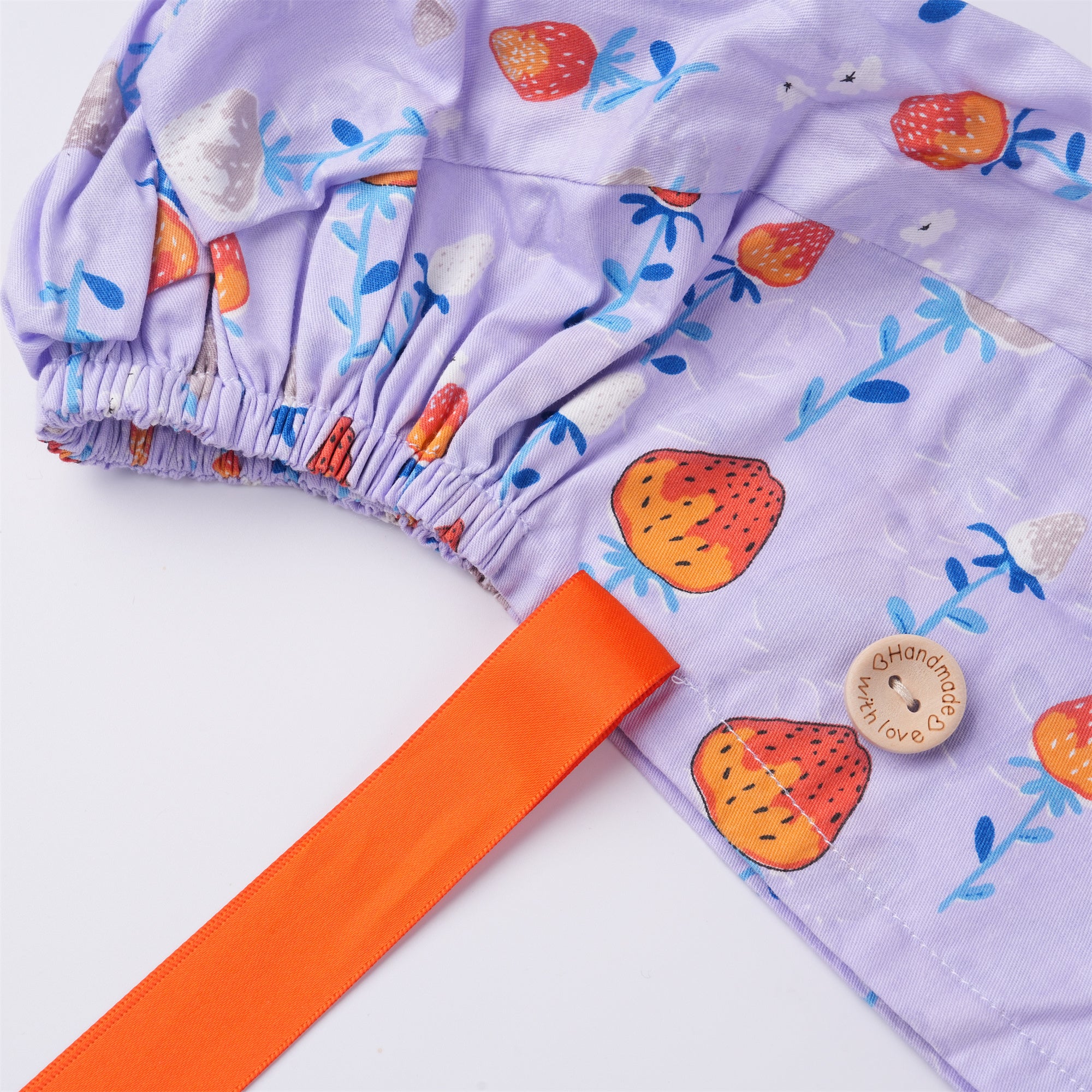 Strawberry Flower Cotton Ponytail Scrub Cap