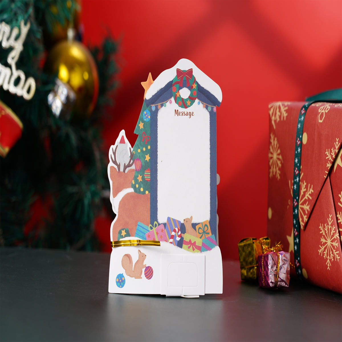 Cute Tiny Santa Gift Christmas Card