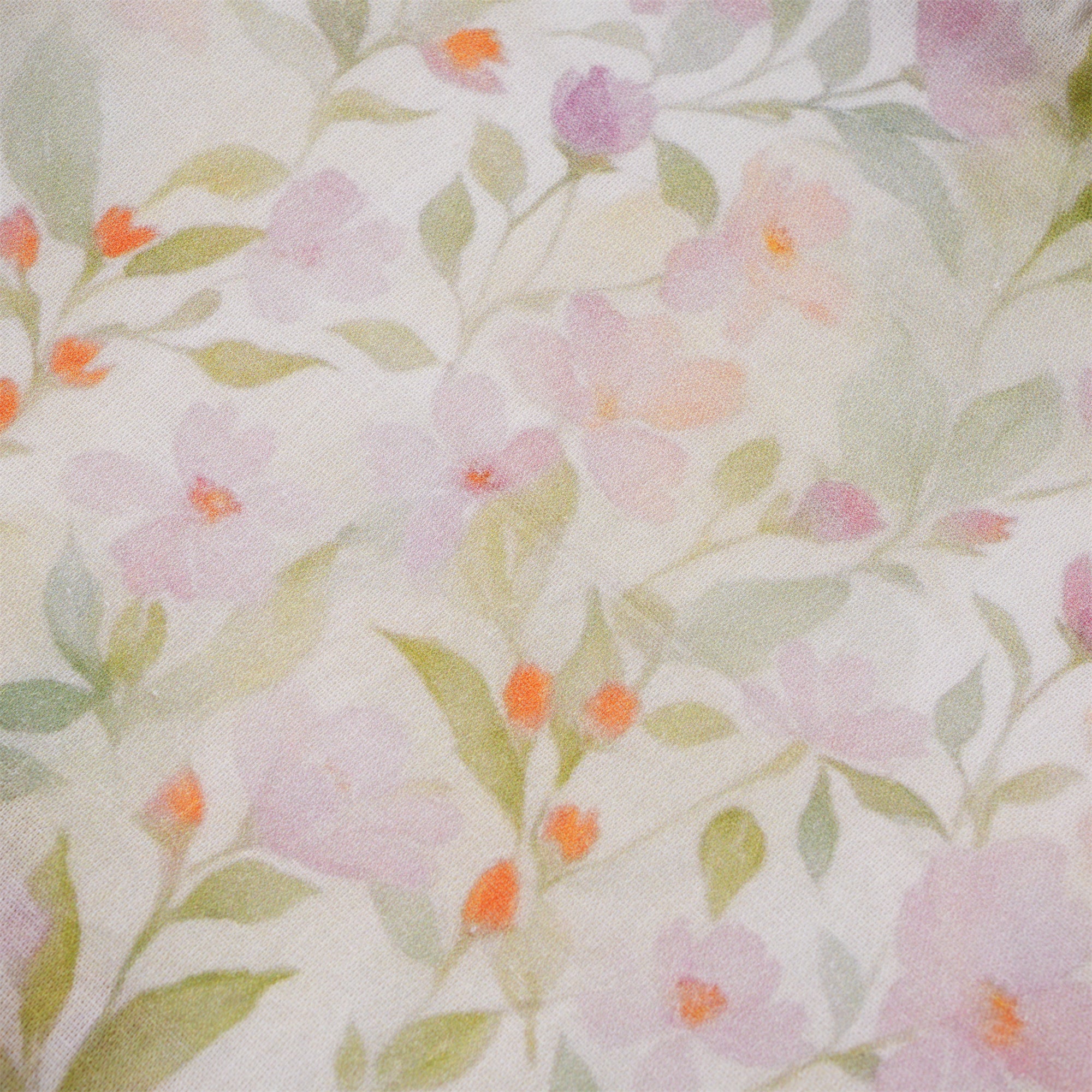 Apricot Watercolor Floral Cotton Ponytail Scrub Cap