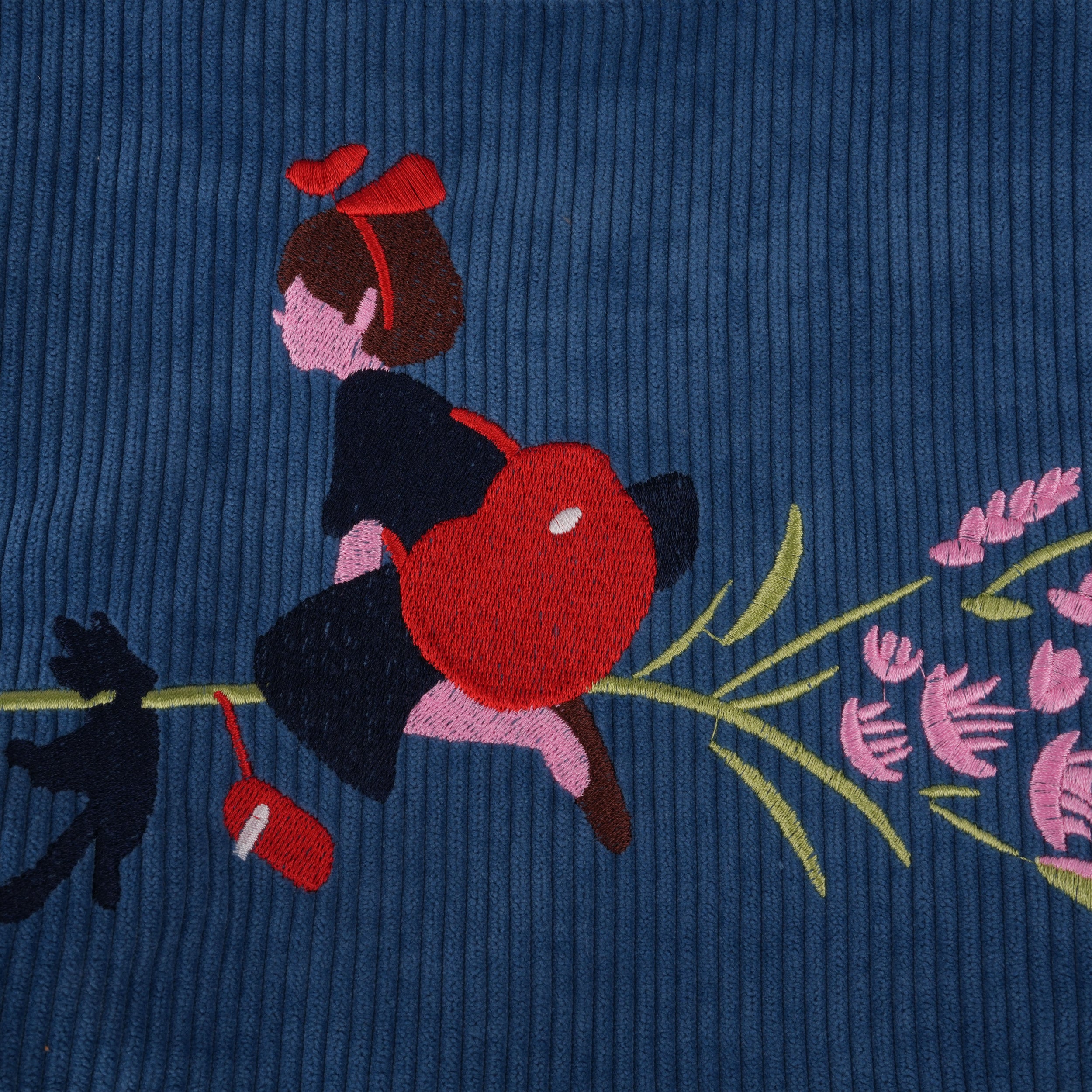 Totoro Corduroy Switch Bag with Zipper,Cute Design for Makeup & Personal Items