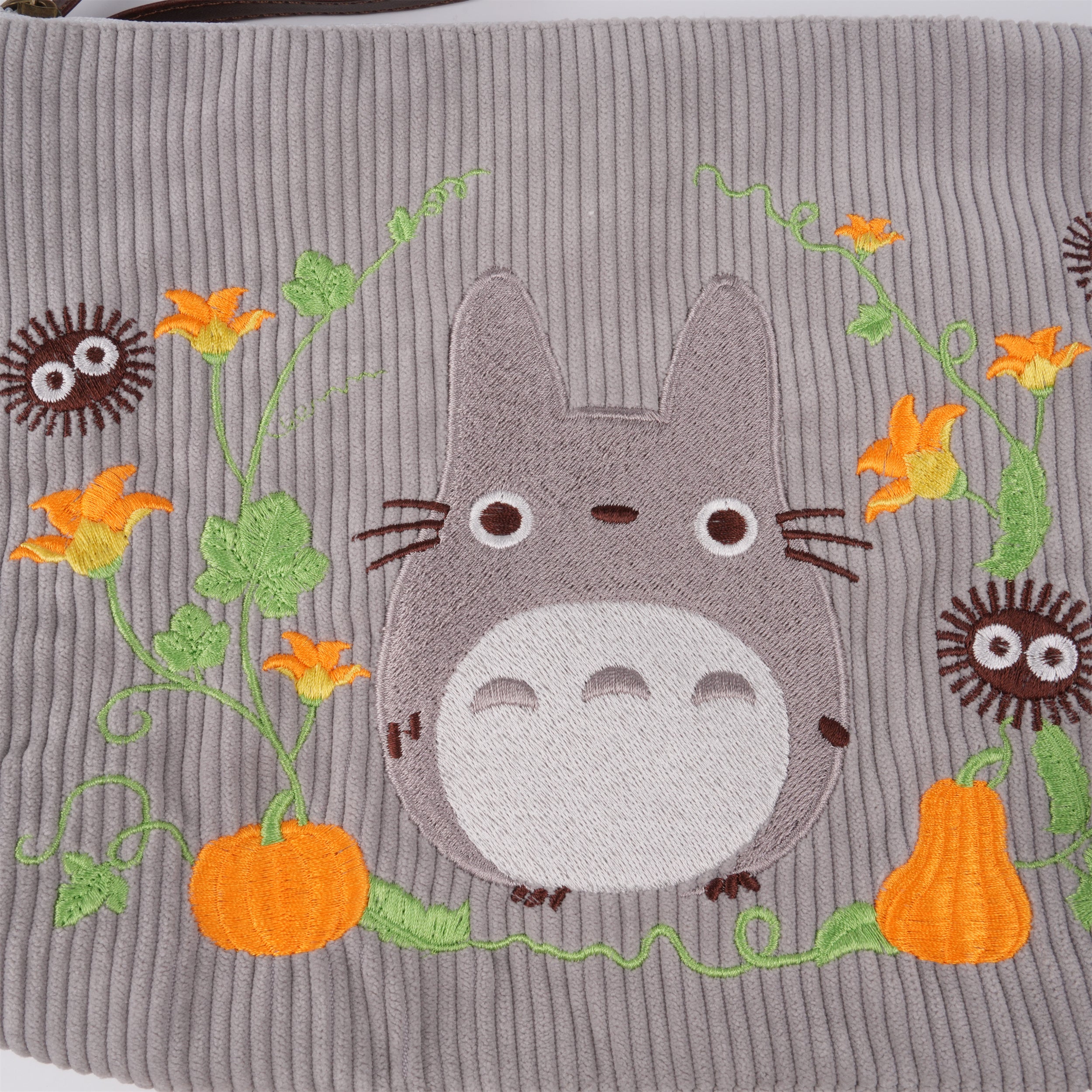 Totoro&pumpkin flower Corduroy Kindle Bag,Cute Bag for Switch/Kindle, Ideal Gift for Miyazaki Fans & Birthday Gift