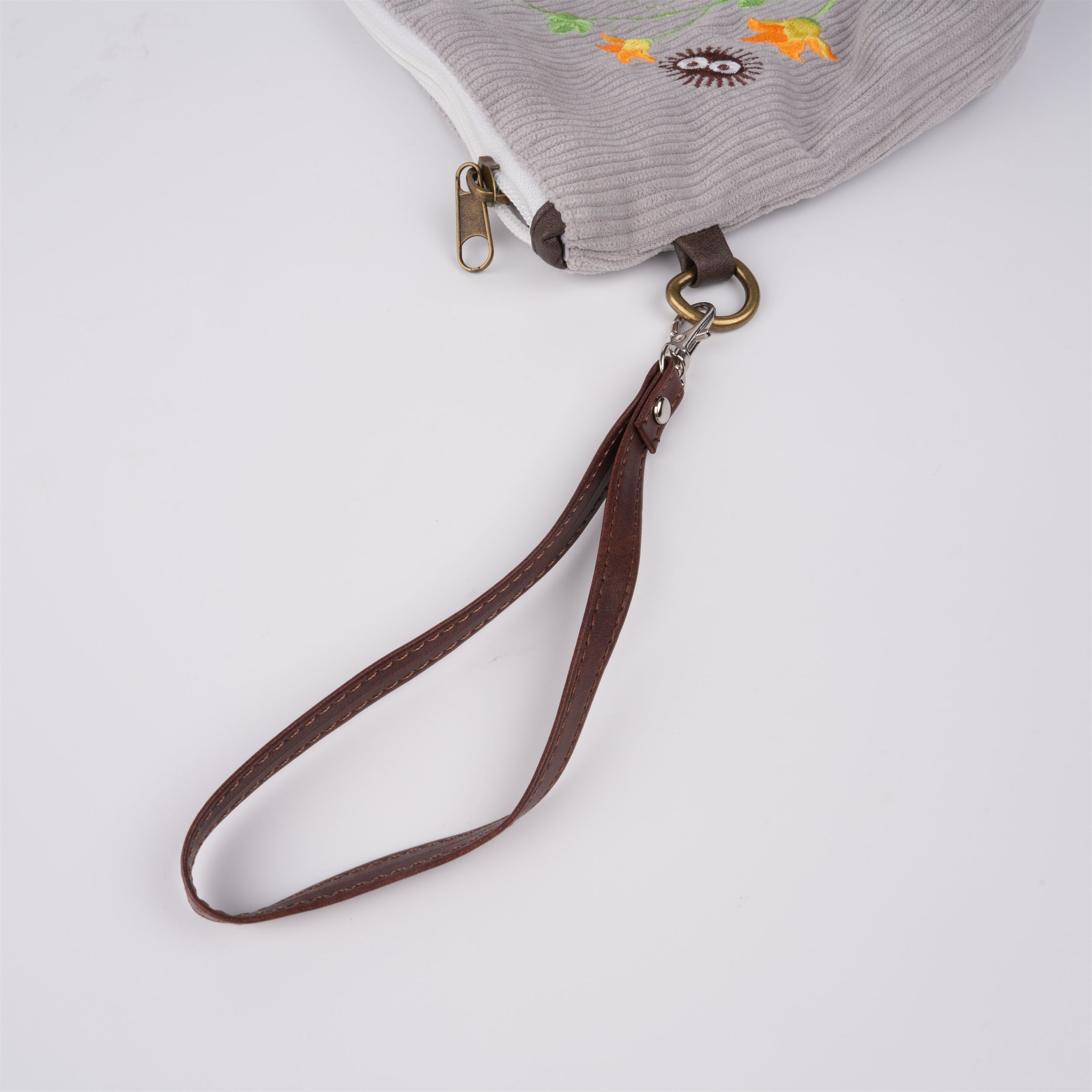 Totoro&pumpkin flower Corduroy Kindle Bag,Cute Bag for Switch/Kindle, Ideal Gift for Miyazaki Fans & Birthday Gift