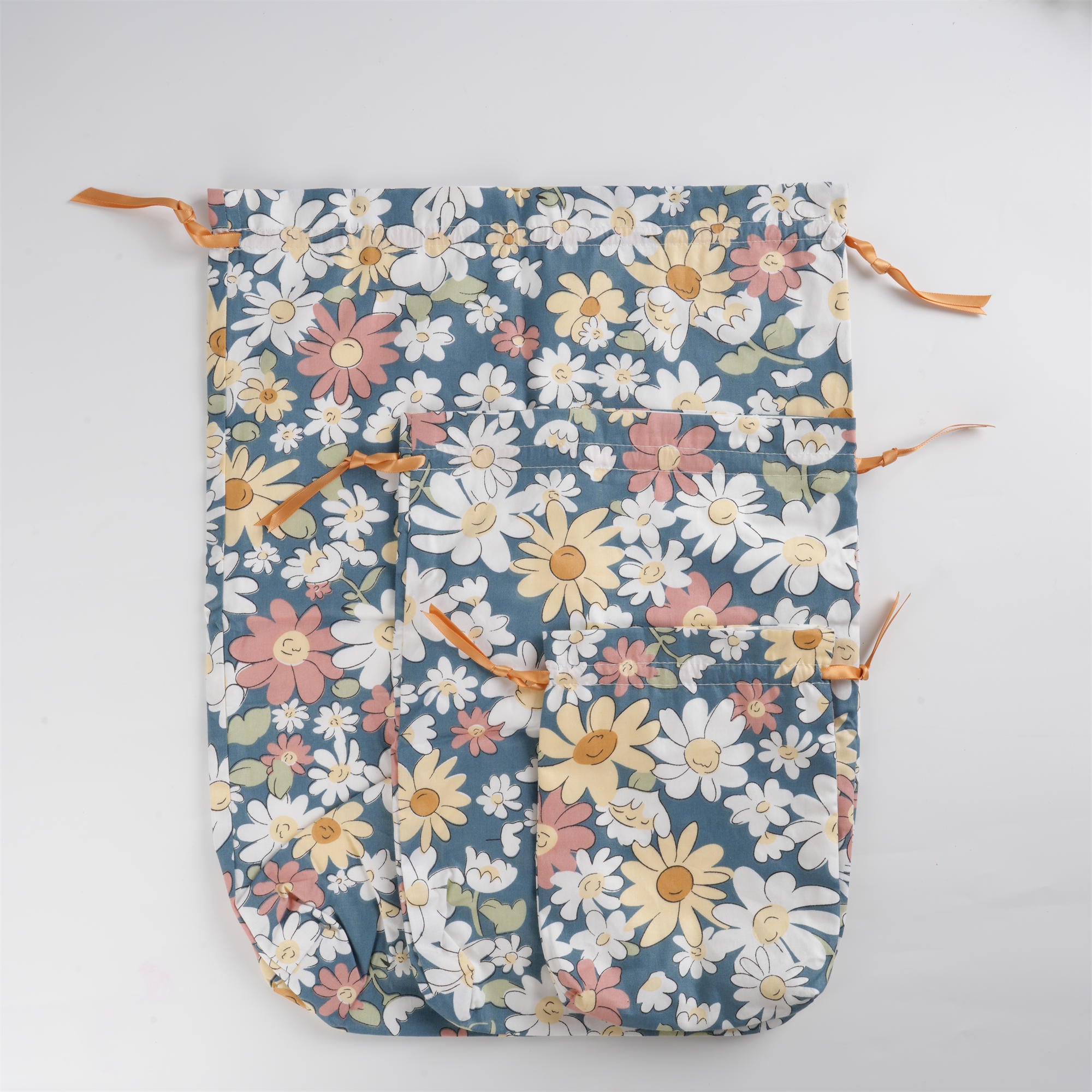 White/Orange/Pink Diasy Flower Drawstring Gift Bag,Holidy Party/Wedding Favor Gift Bag Wrapping